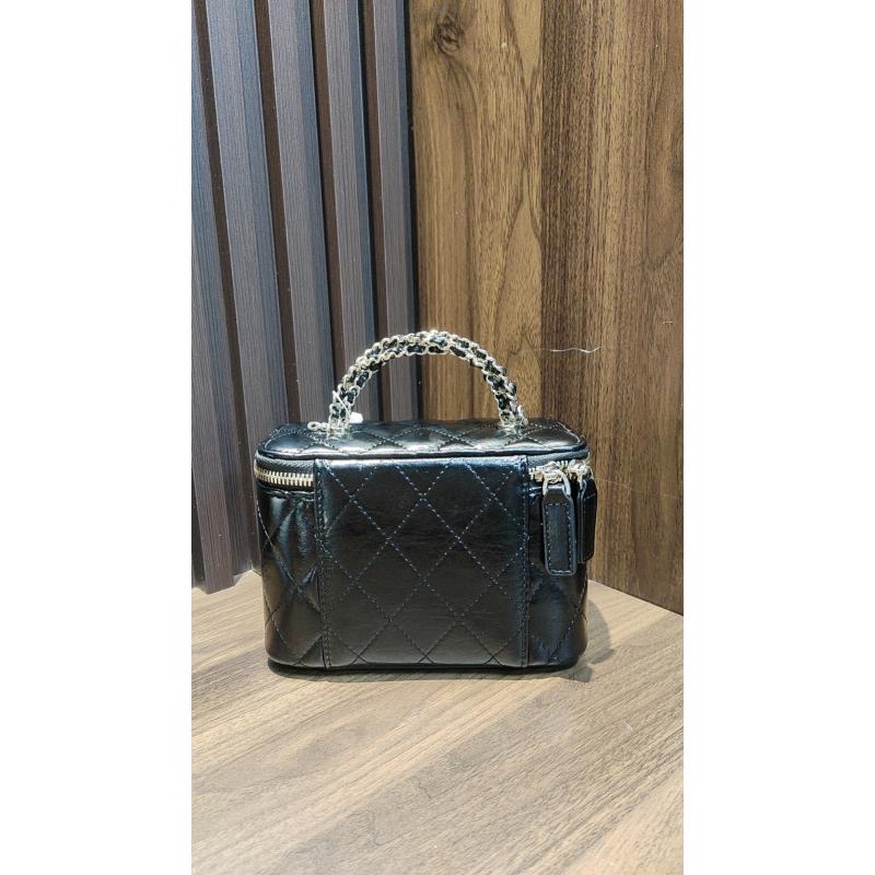 时尚潮流打造真皮女士包手提包扭花盒子 0404 黑色