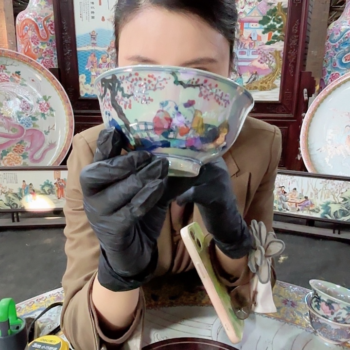 摆件陶景德镇高温陶瓷娃娃画片贝壳