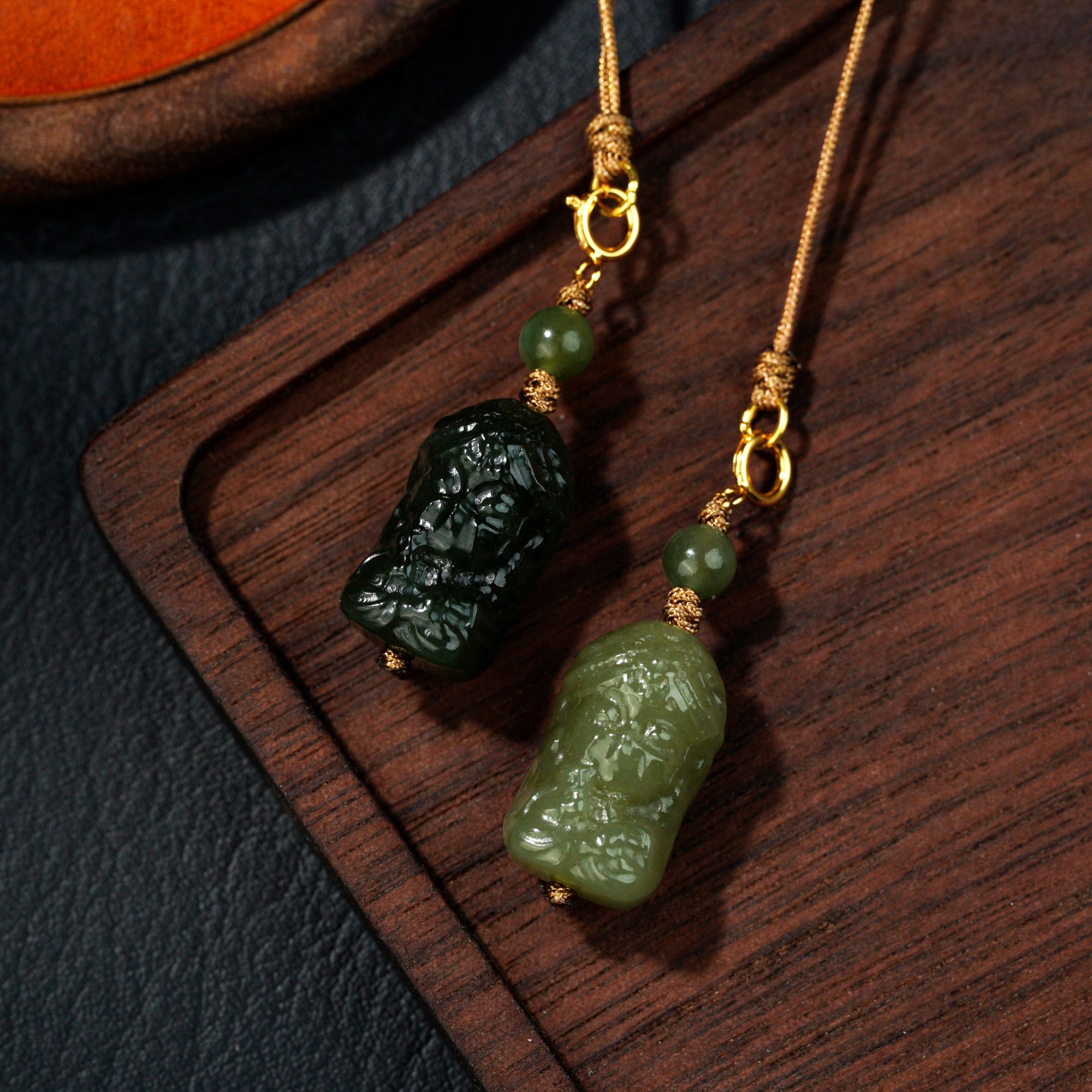 和田玉晴水蒙面扎基手机挂（多样性发其一）