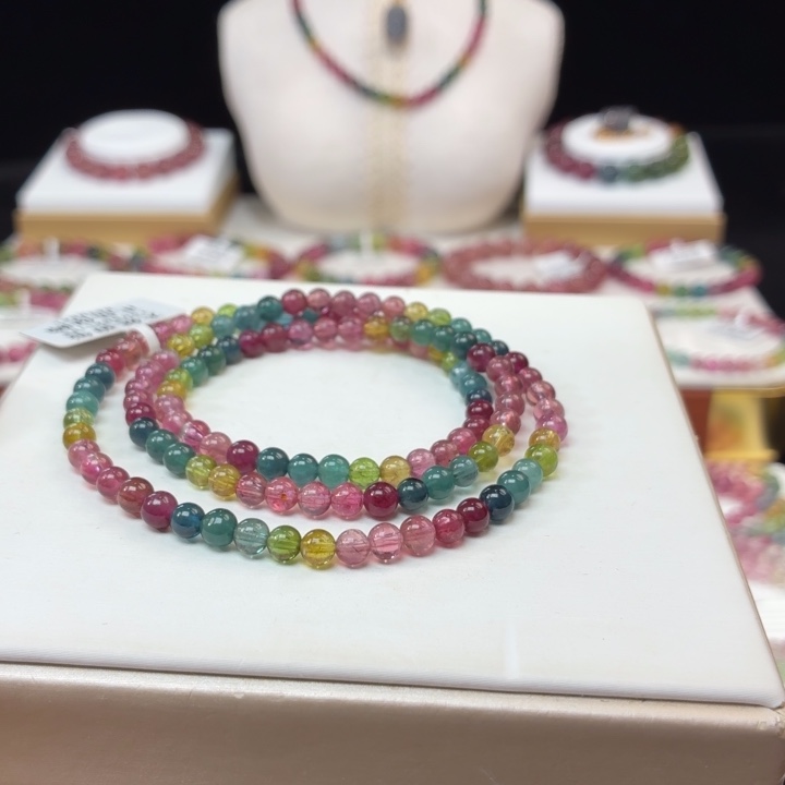 未镶嵌手链碧玺4.8mm±