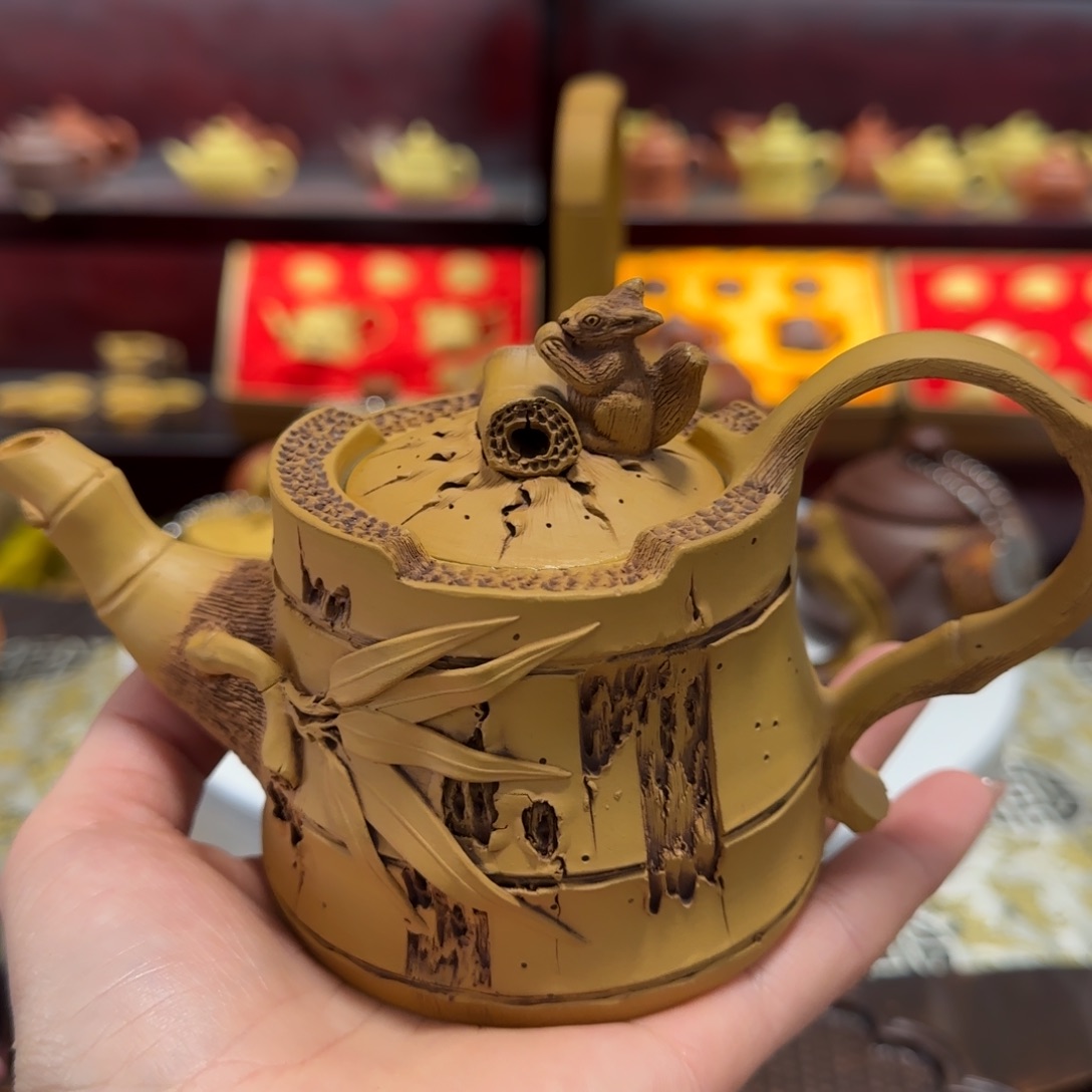 【闪购商品】紫砂茶壶竹节松鼠