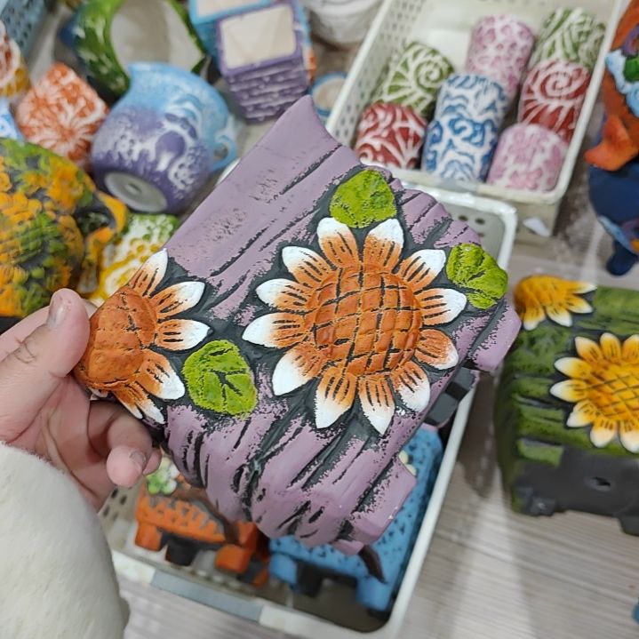 红陶吸水透气的白陶花盆凑满12发货