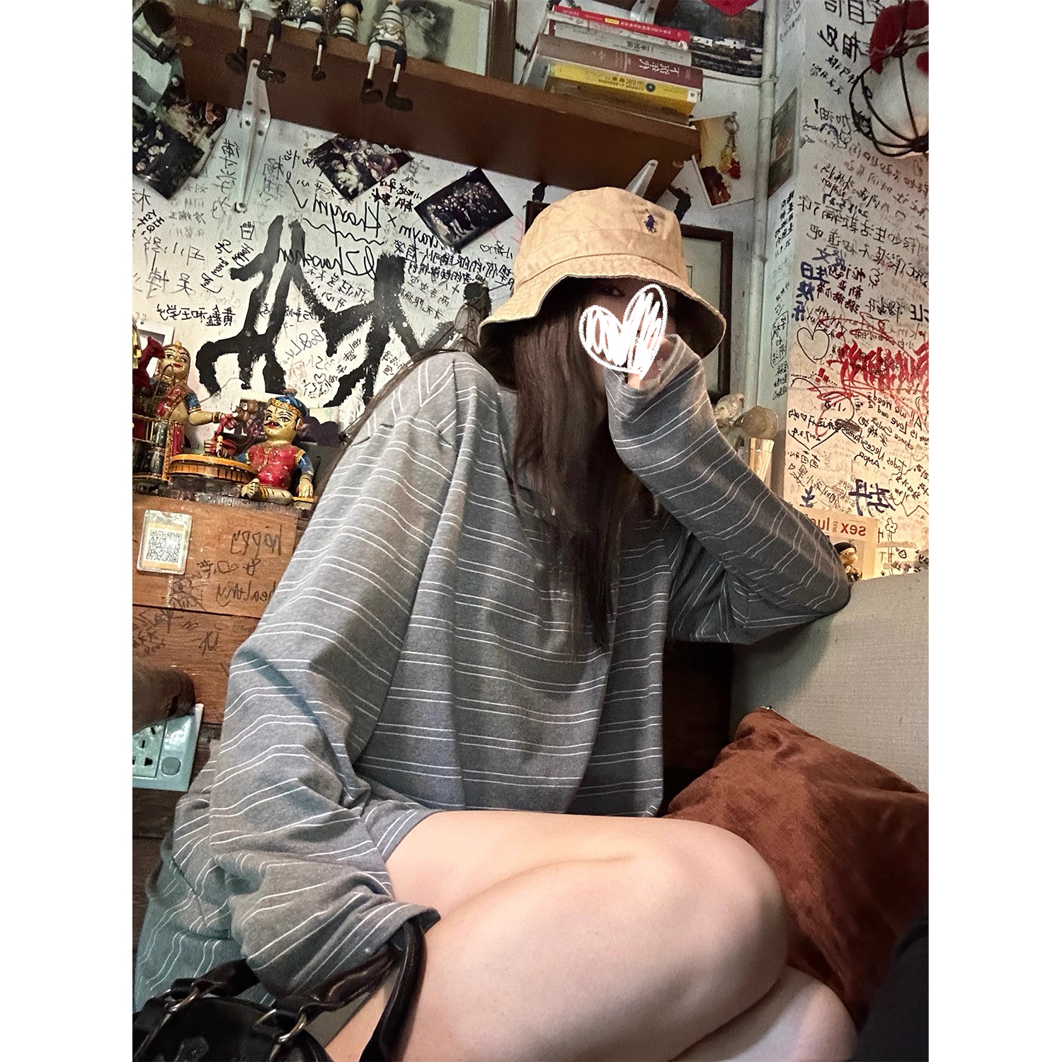 miu系条纹新款百搭慵懒感休闲polo套装A1234+A1235