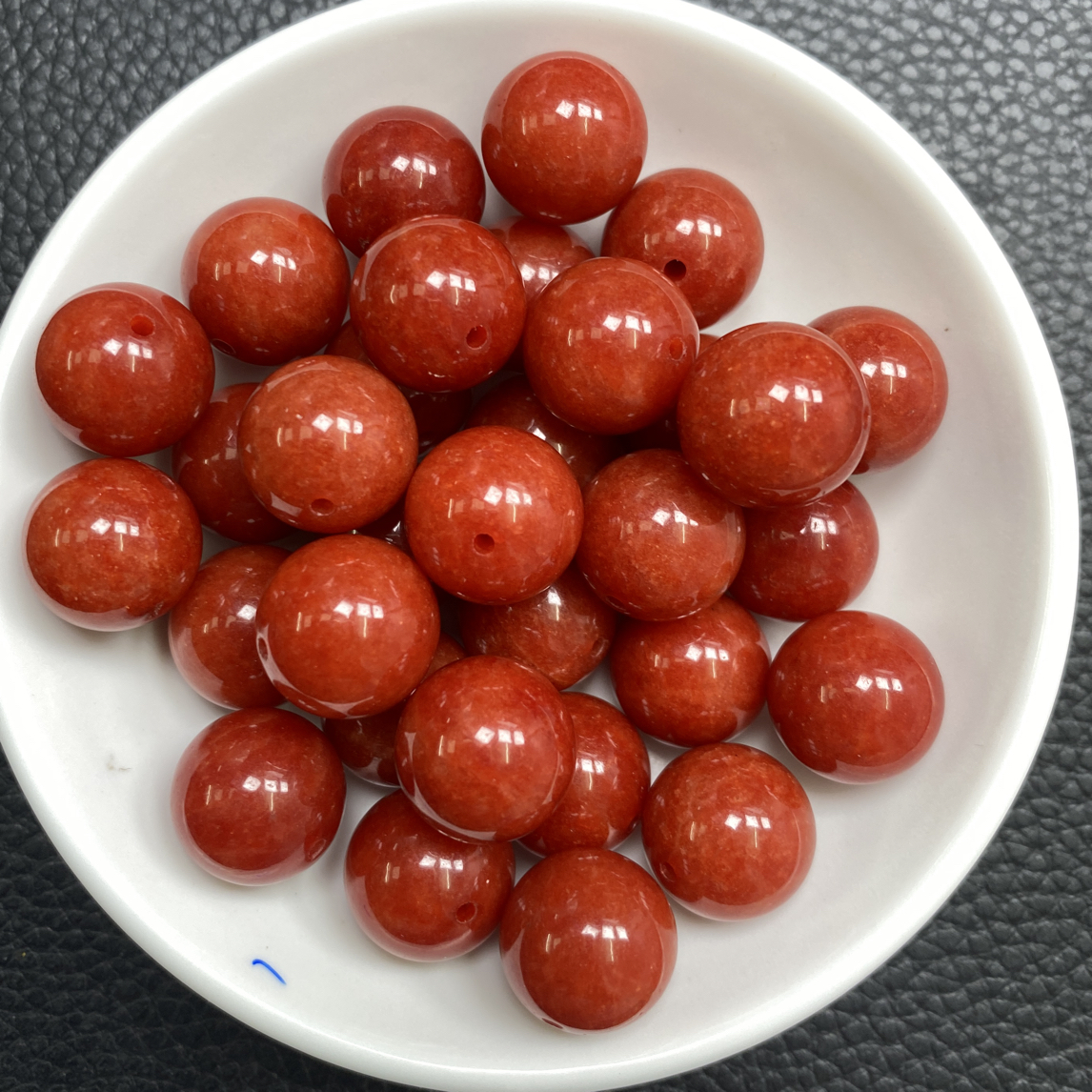 金禧缘珠宝～ E738 柿子南红 14mm3个6.8元