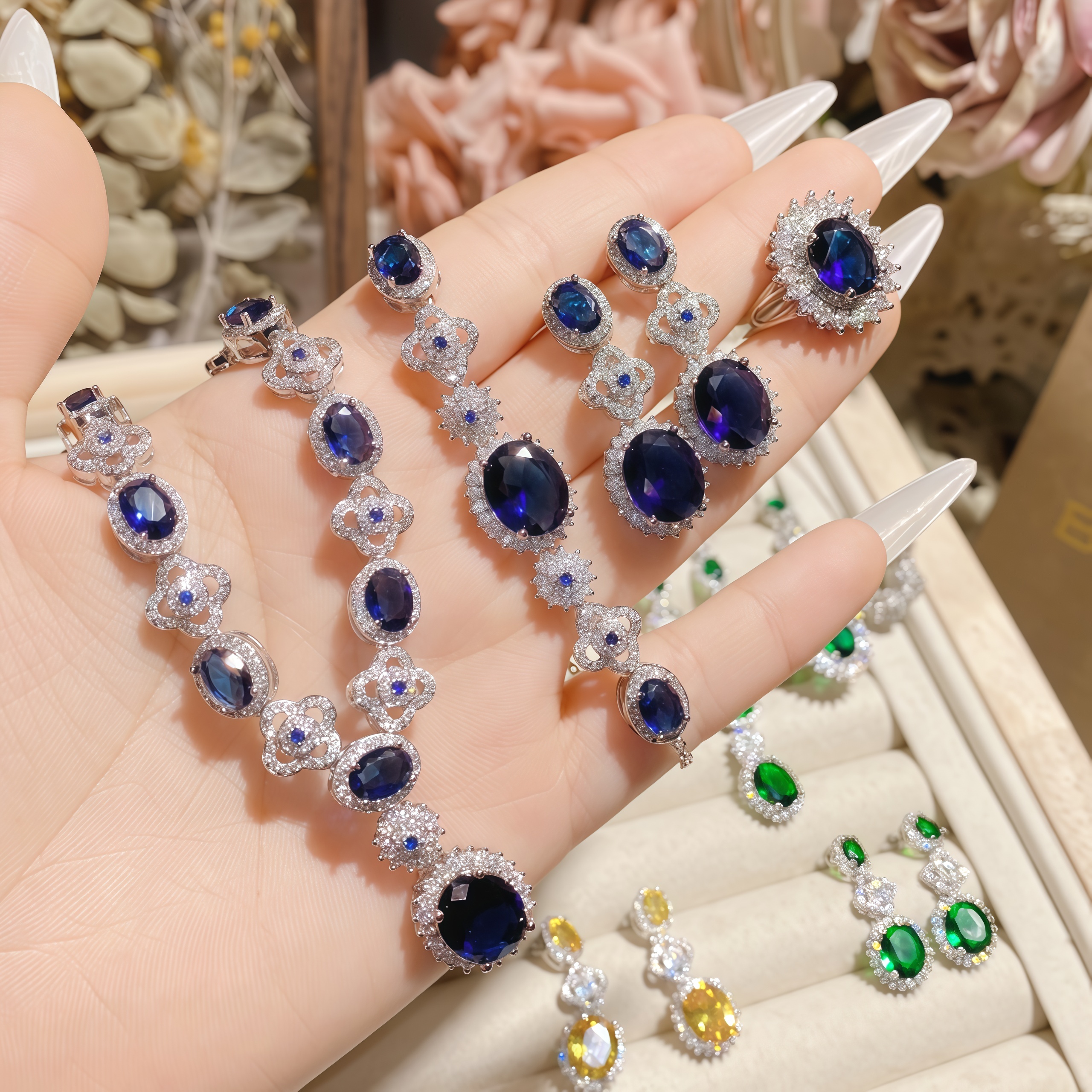 铜合金合成锆石耳饰 铜合金耳饰【拍对应编号】（主播喊ID下单）