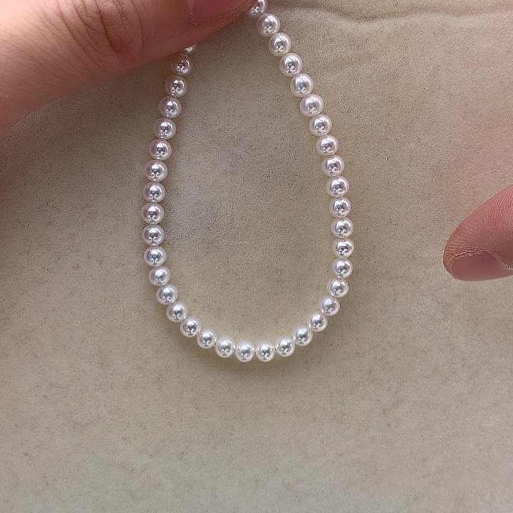 银S925镶嵌淡水珍珠4.5-5mm极光手链延长