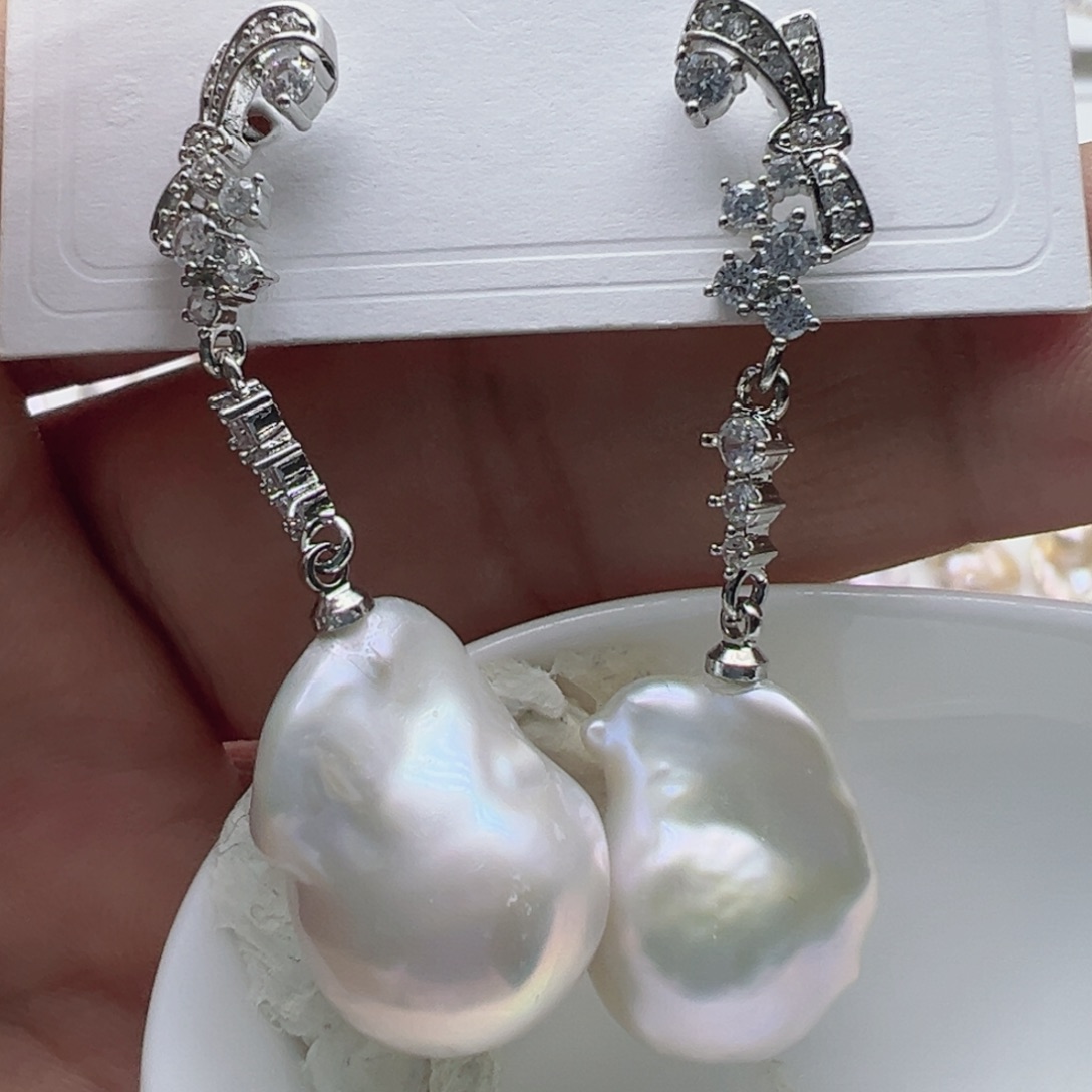 银S925镶嵌淡水珍珠天然淡水珍珠