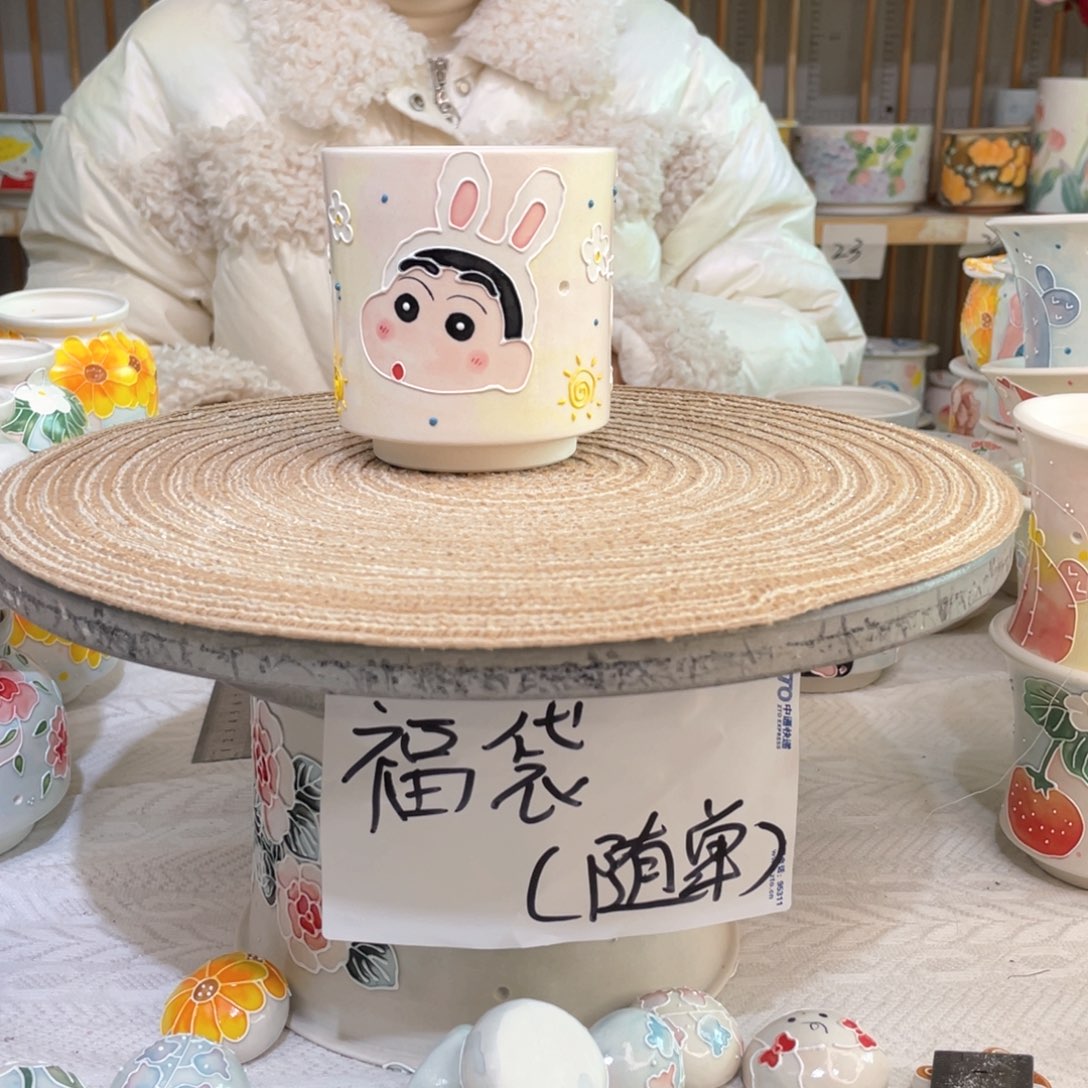手绘手工制作陶瓷口7.5高9