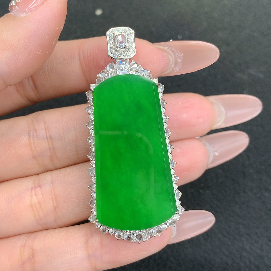 翡翠颈饰18K金镶嵌 11111111111