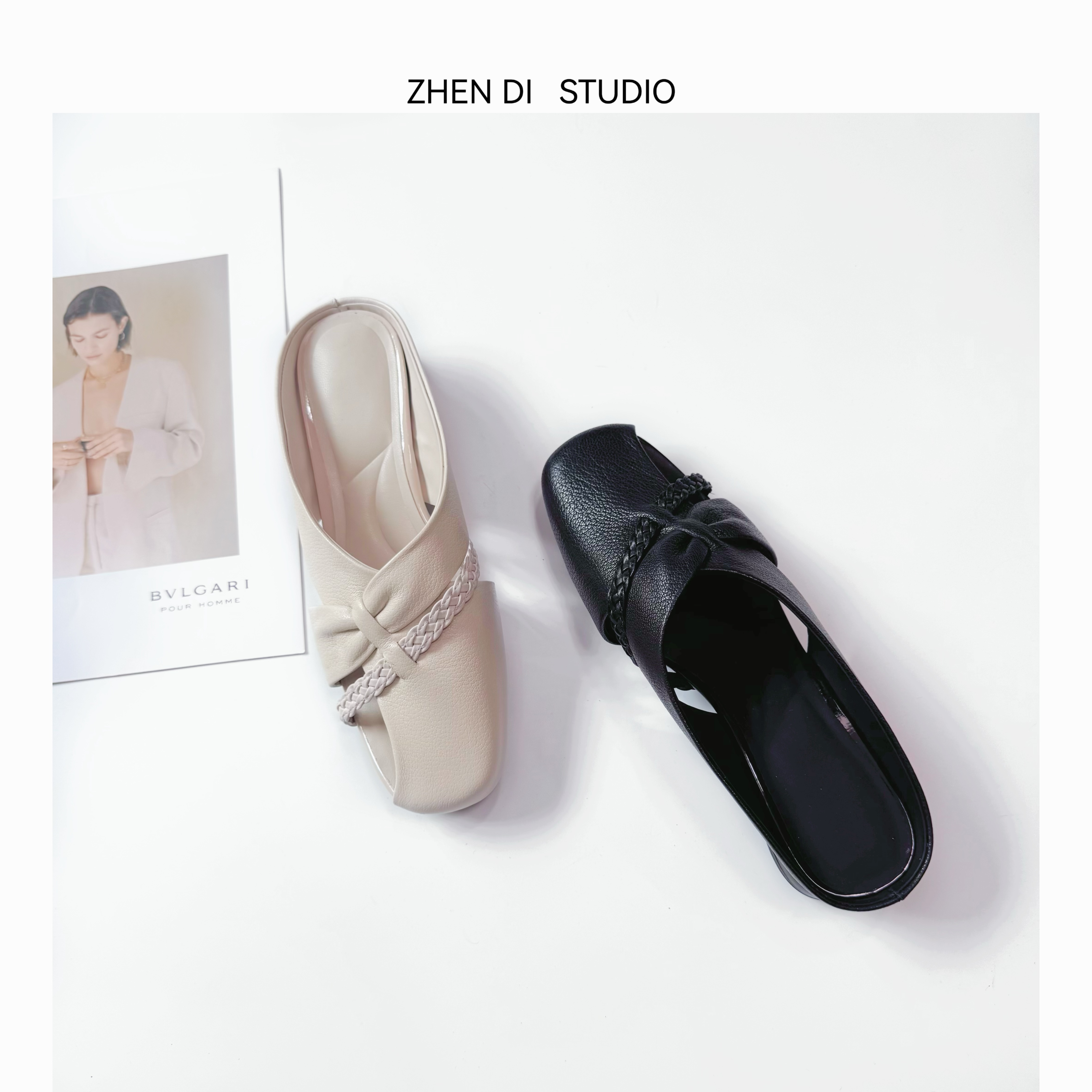 ZHENDI/新款夏季时尚百搭女鞋气质小众设计编织方头凉鞋CZ5612