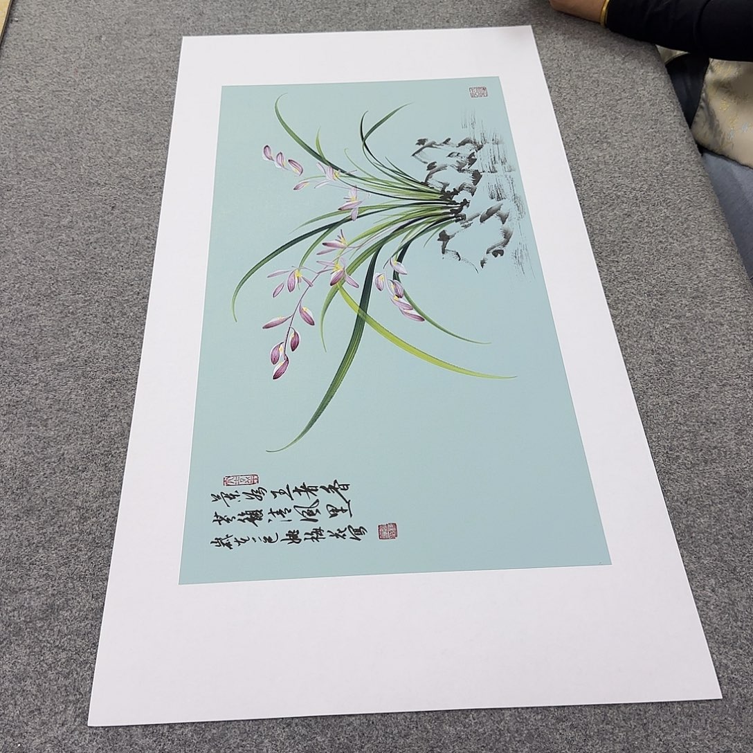 国画国画立体兰花