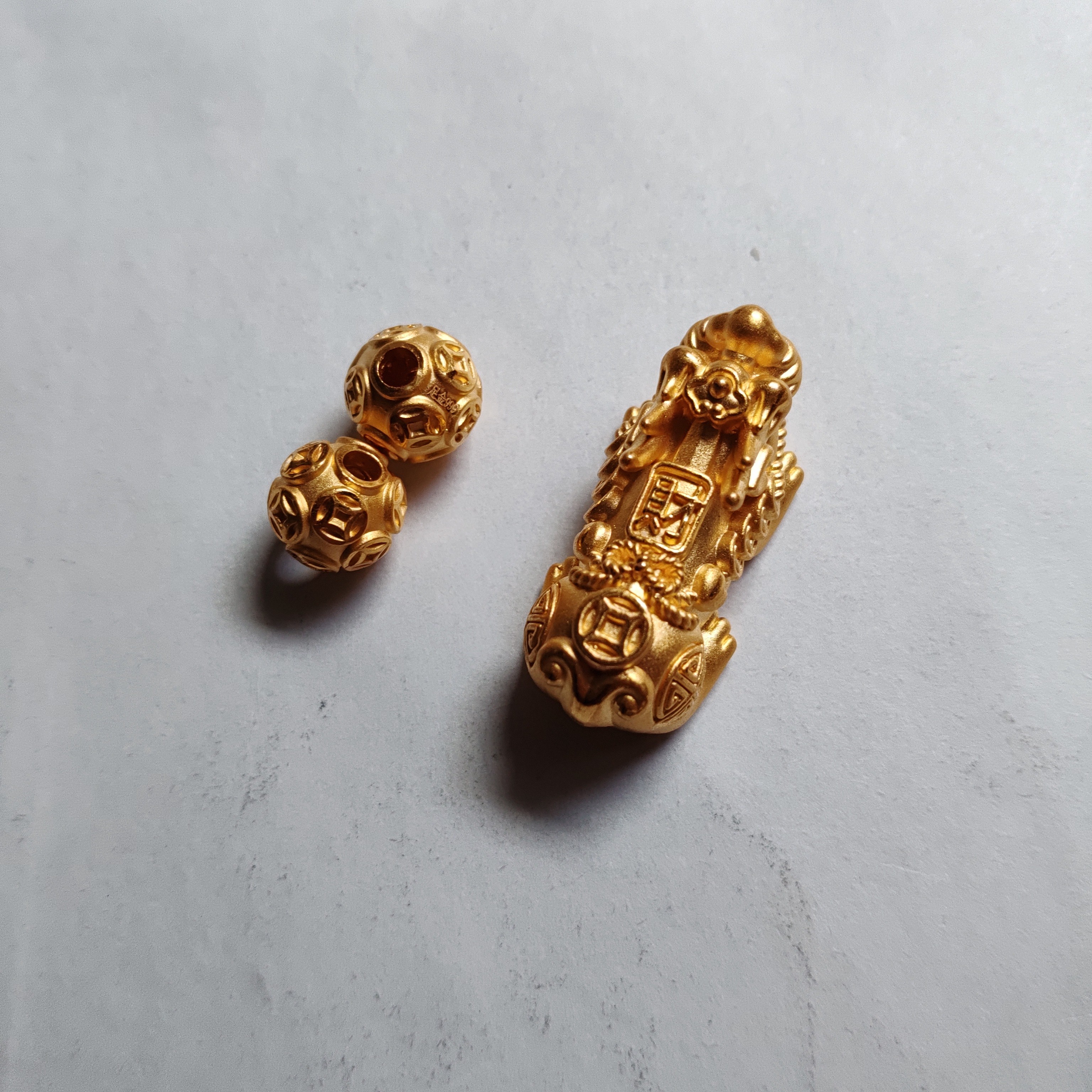 金元宝足金999貔貅珠子首饰