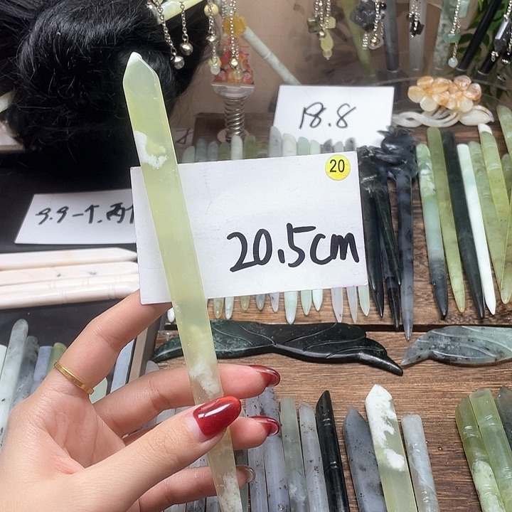 蛇纹石玉发饰合金