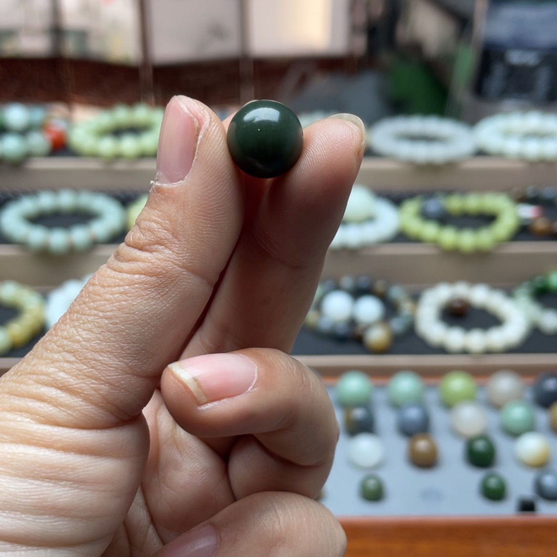 和田玉单珠12未镶嵌