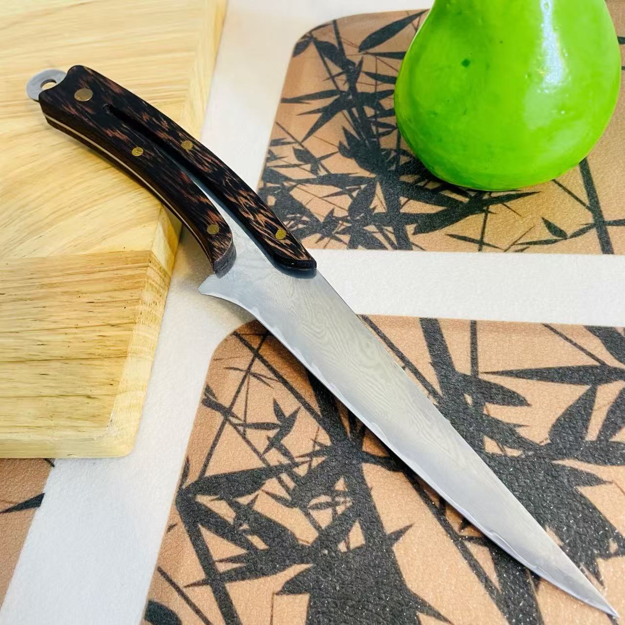  【券】大马士革镜光大夏龙雀剔骨分肉刀专用镜面屠宰刀锋利持久