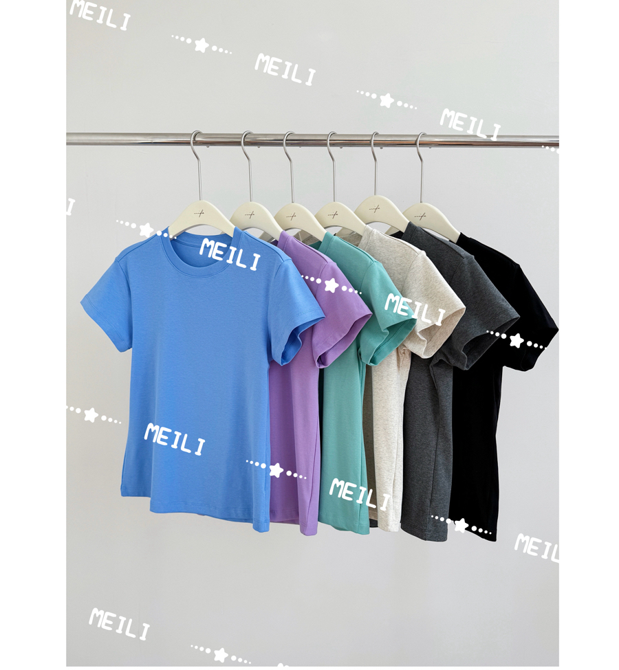 （清！）每个人都不能少的一件修身显腰身舒适纯色短袖