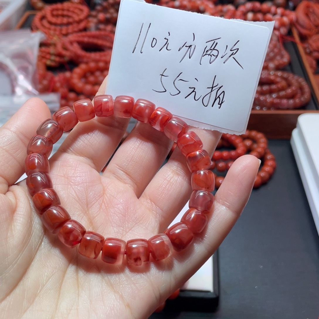 南红玛瑙手链未镶嵌春**锦