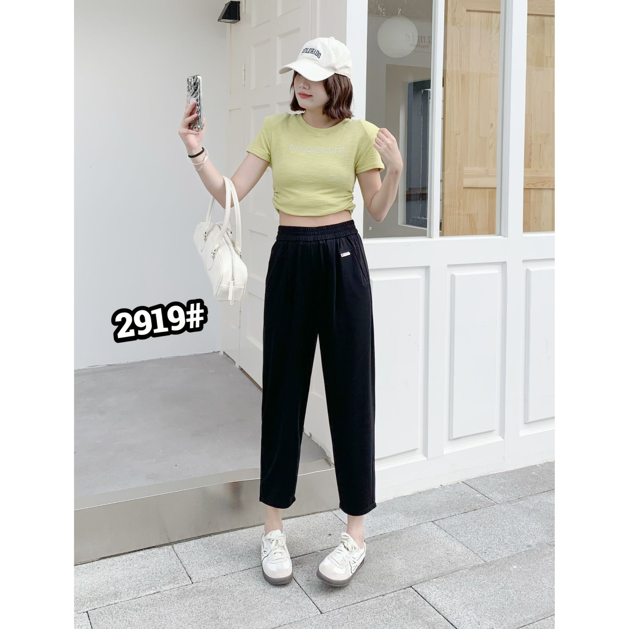 夏季新款八分老爹裤2919
