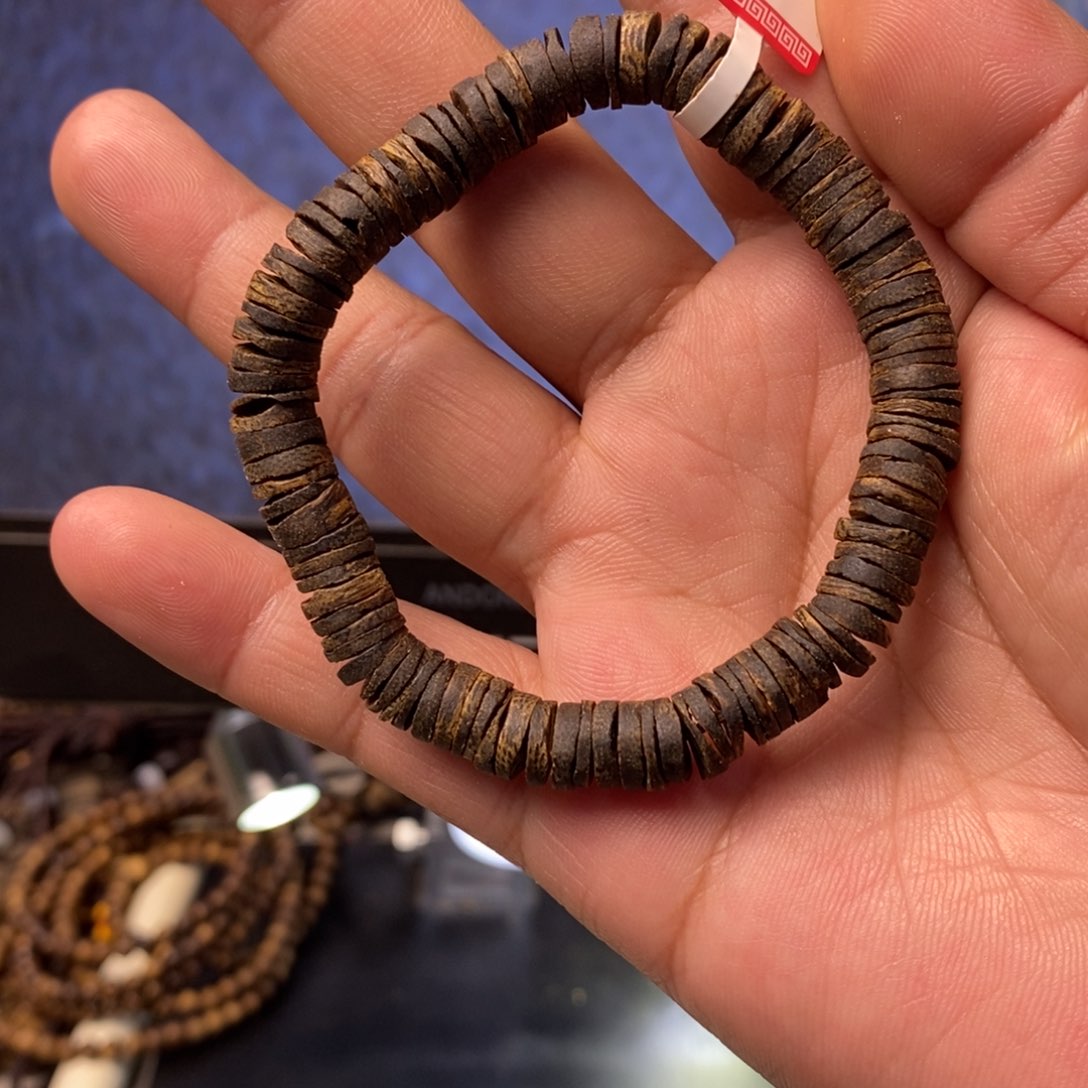 沉香手串沉水片珠单圈8克多样性发一