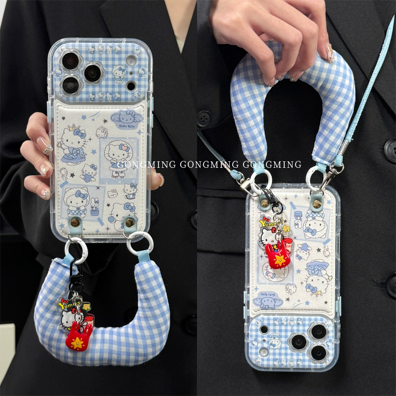 花朵镜头贴皮蓝色KT壳适用iPhone苹果17手机壳16promax新款15可爱