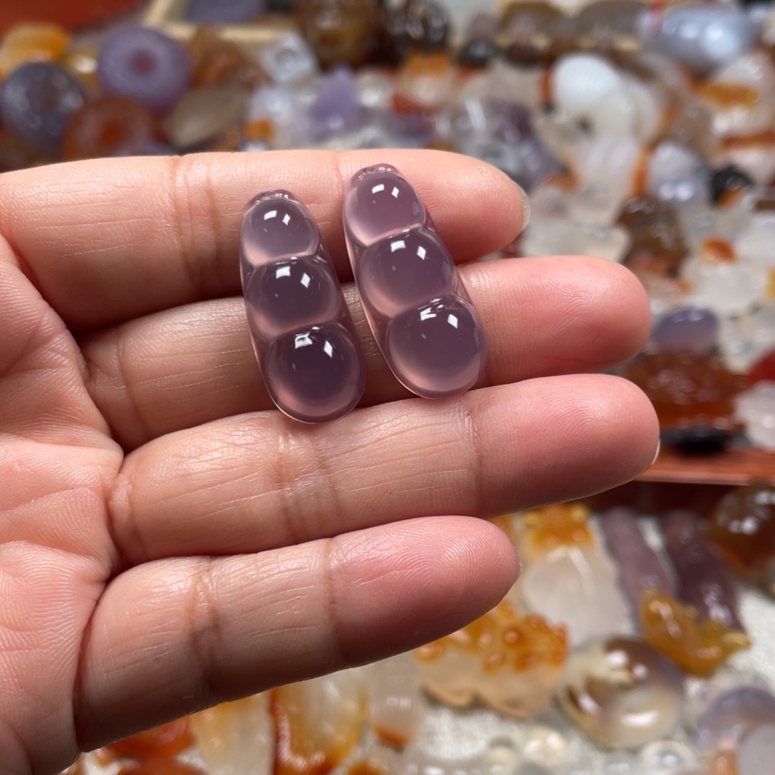 如***画玛瑙/玉髓未镶嵌颈饰