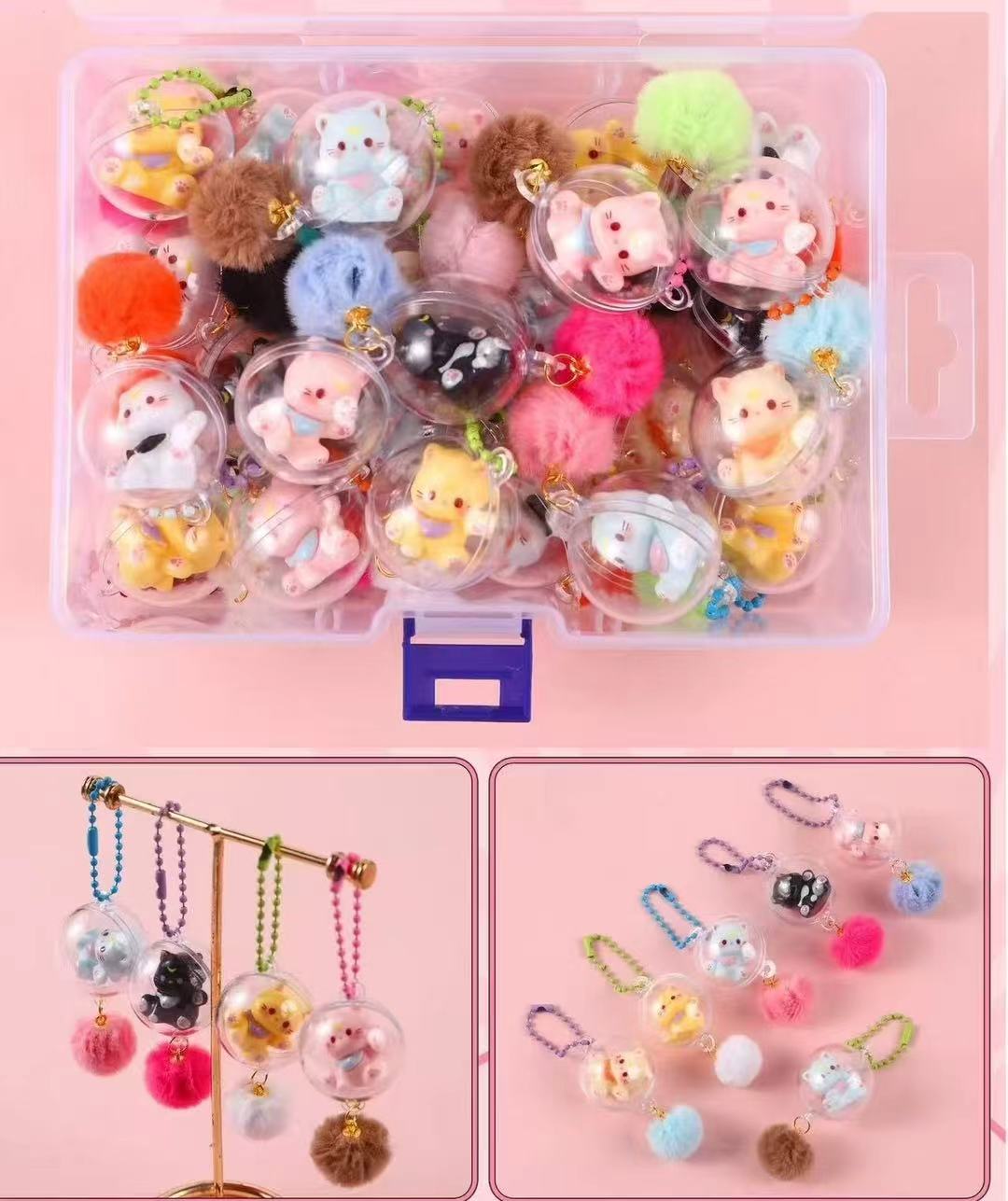 毛球招米猫挂件毛球招米猫挂件01666