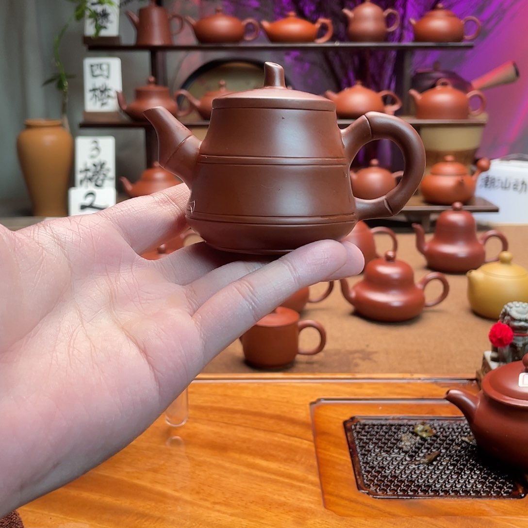 紫砂茶壶手拉壶竹节90c小瑕