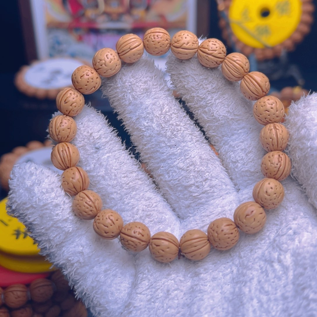 桃核手串谢**长1.0加奶油小荔枝