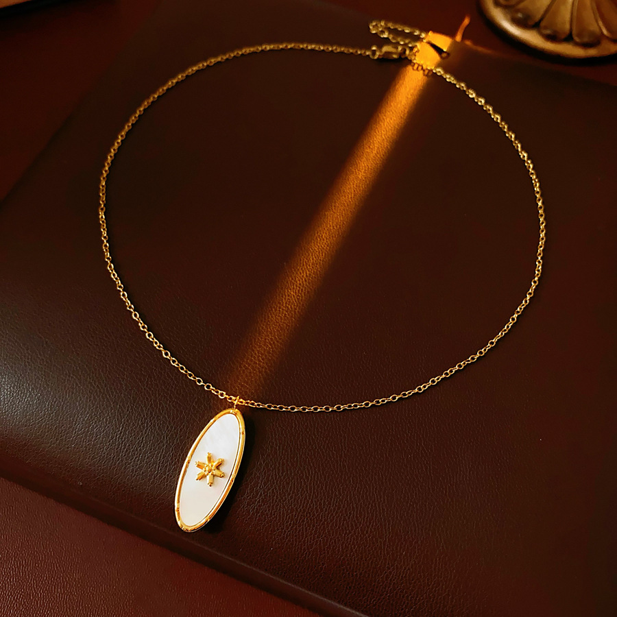 铜合金项链 HL133【TITI专属】中古风法式气质贝壳项链