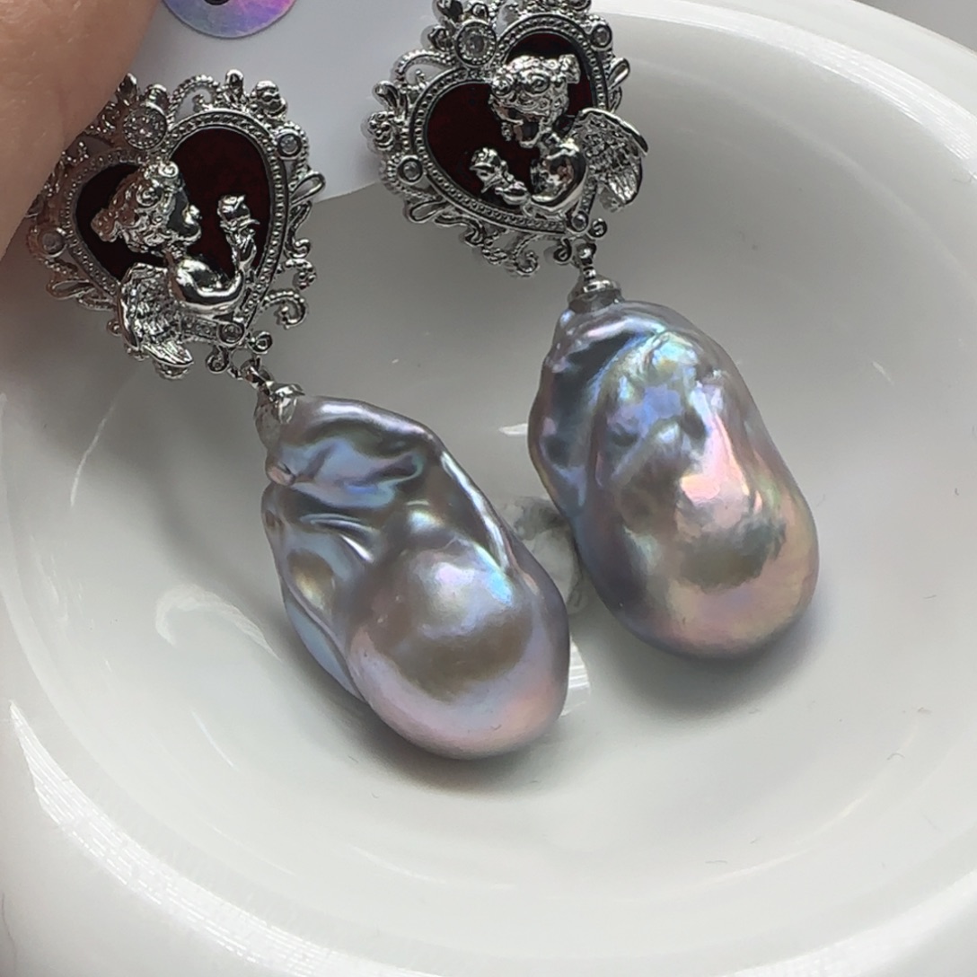 ****唐淡水珍珠未镶嵌耳饰