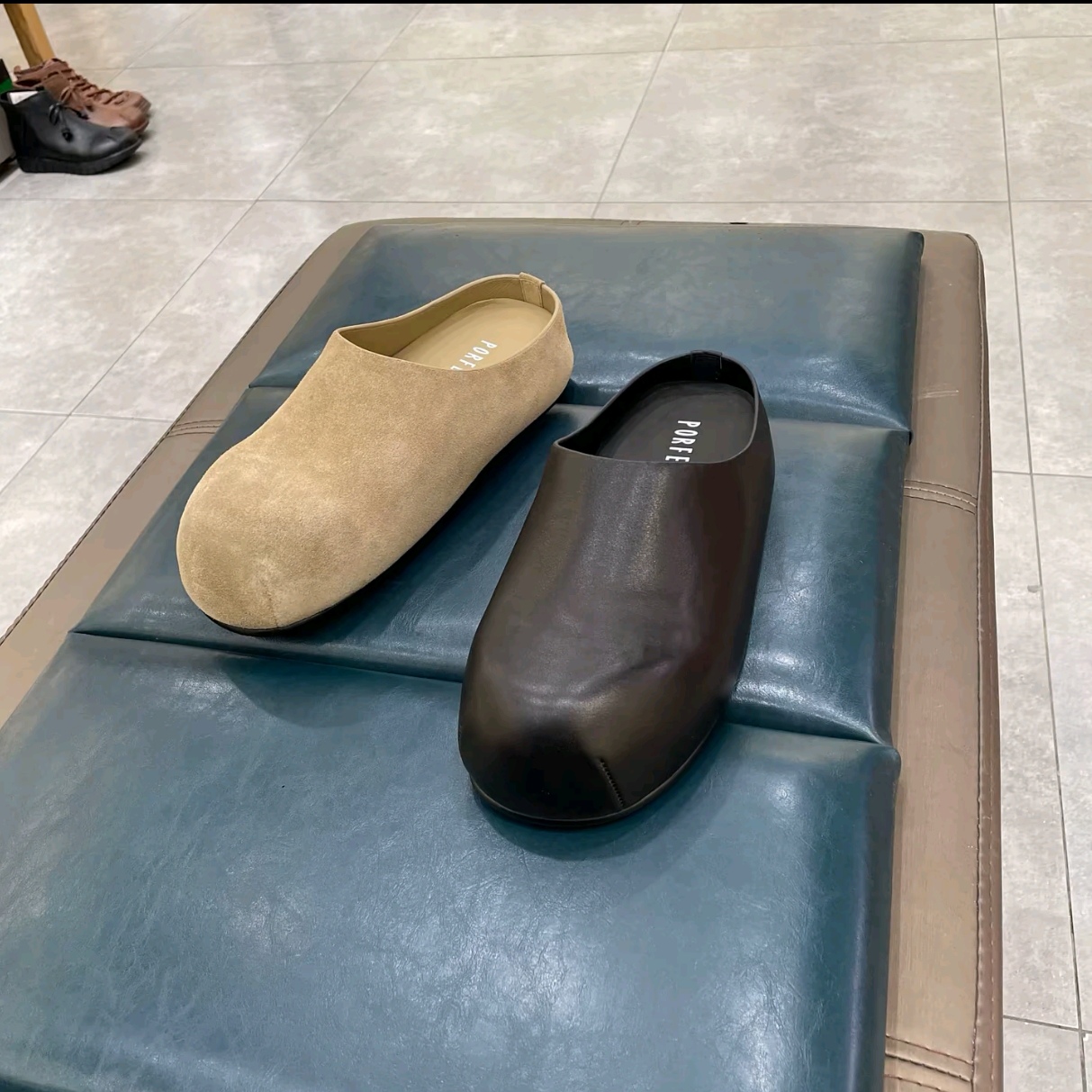 c674-675波斐2025春季新款复古包头勃肯鞋女休闲百搭一脚蹬半拖鞋