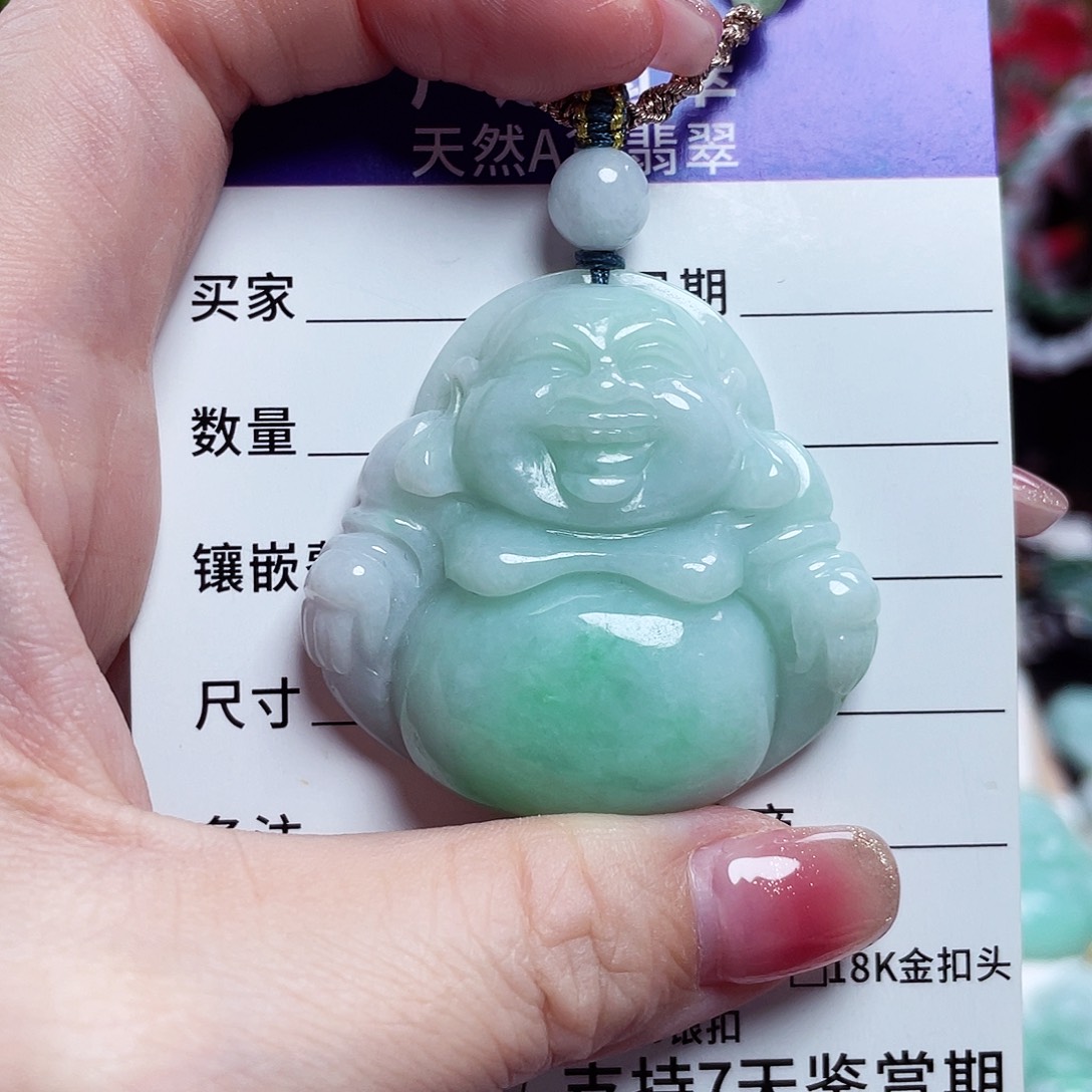 翡翠未镶嵌颈饰佛公15