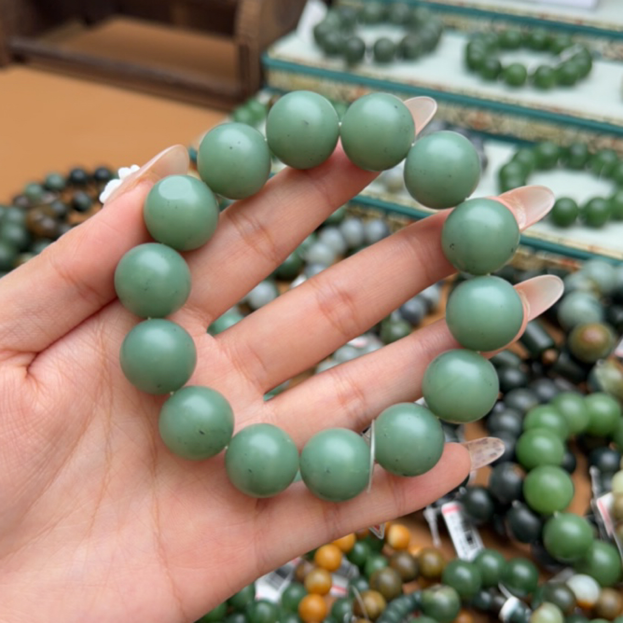 和田玉手串1230d拍一发一