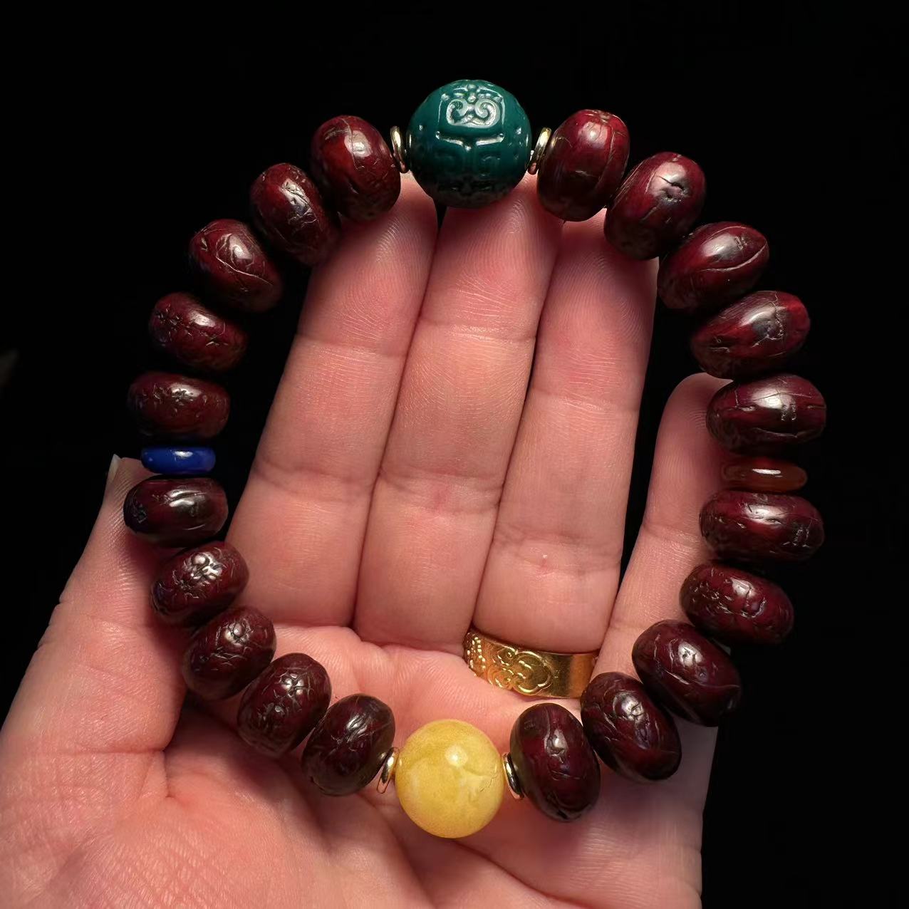 凤眼菩提手串天然凤眼藏族回流酥油供成品开眼老串13mm±