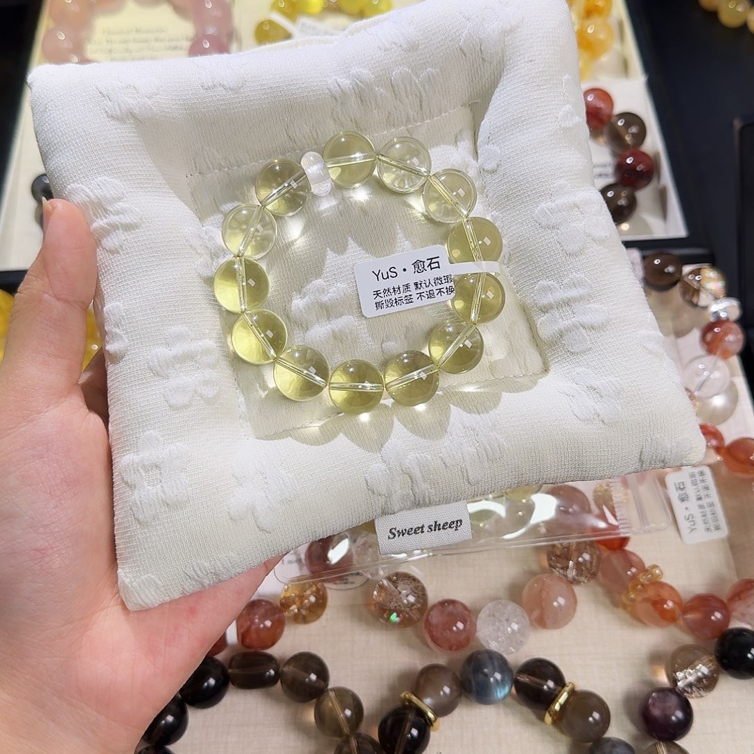 水晶手链未镶嵌巴西黄水晶手串 默认微瑕