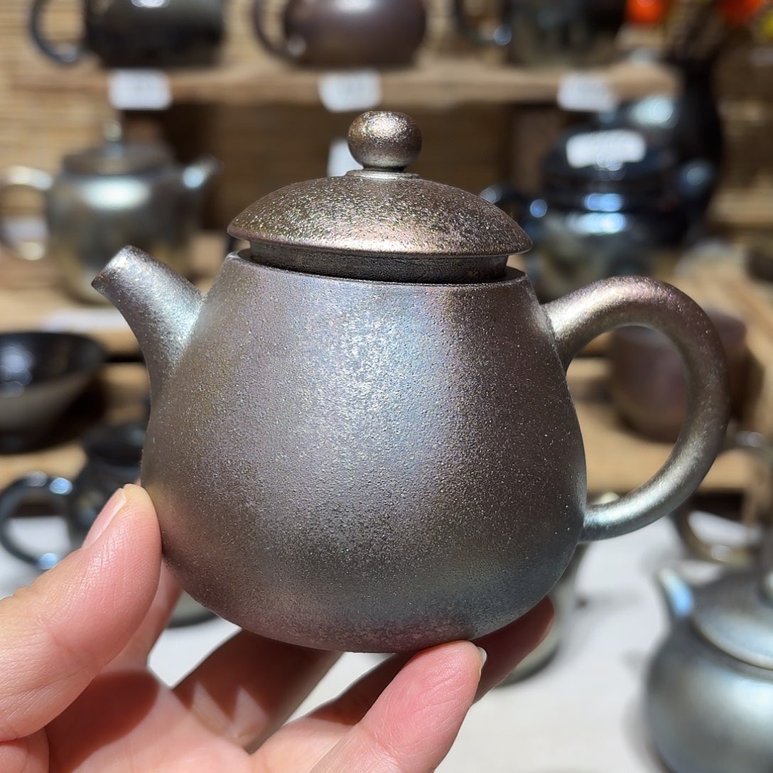 壶建水紫陶紫泥柴烧壶