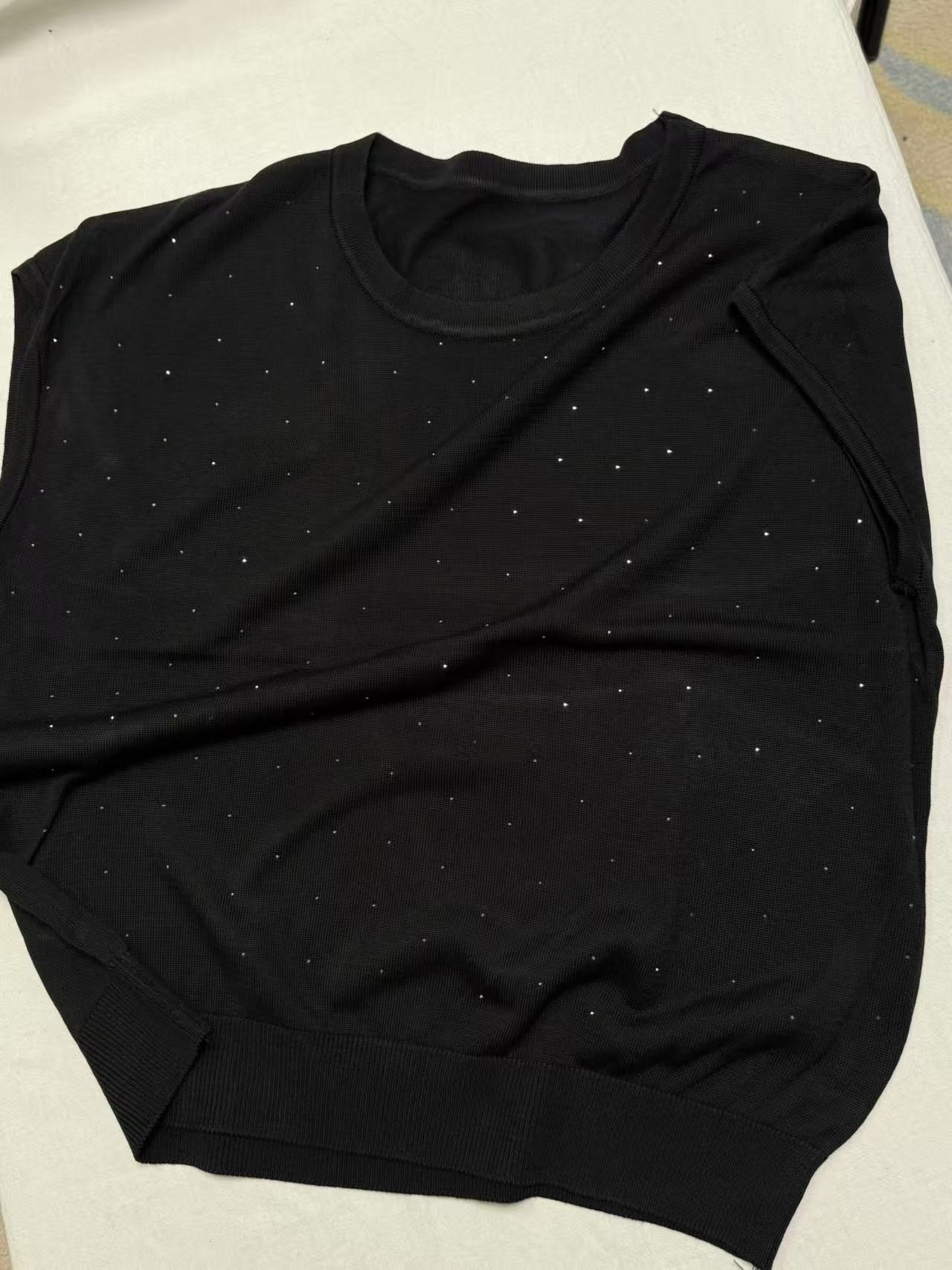 【欧琲】Z059#圆领亮片针织上衣