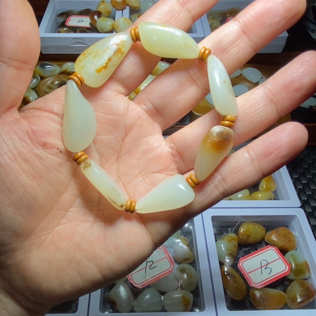 和田玉手链未镶嵌文*