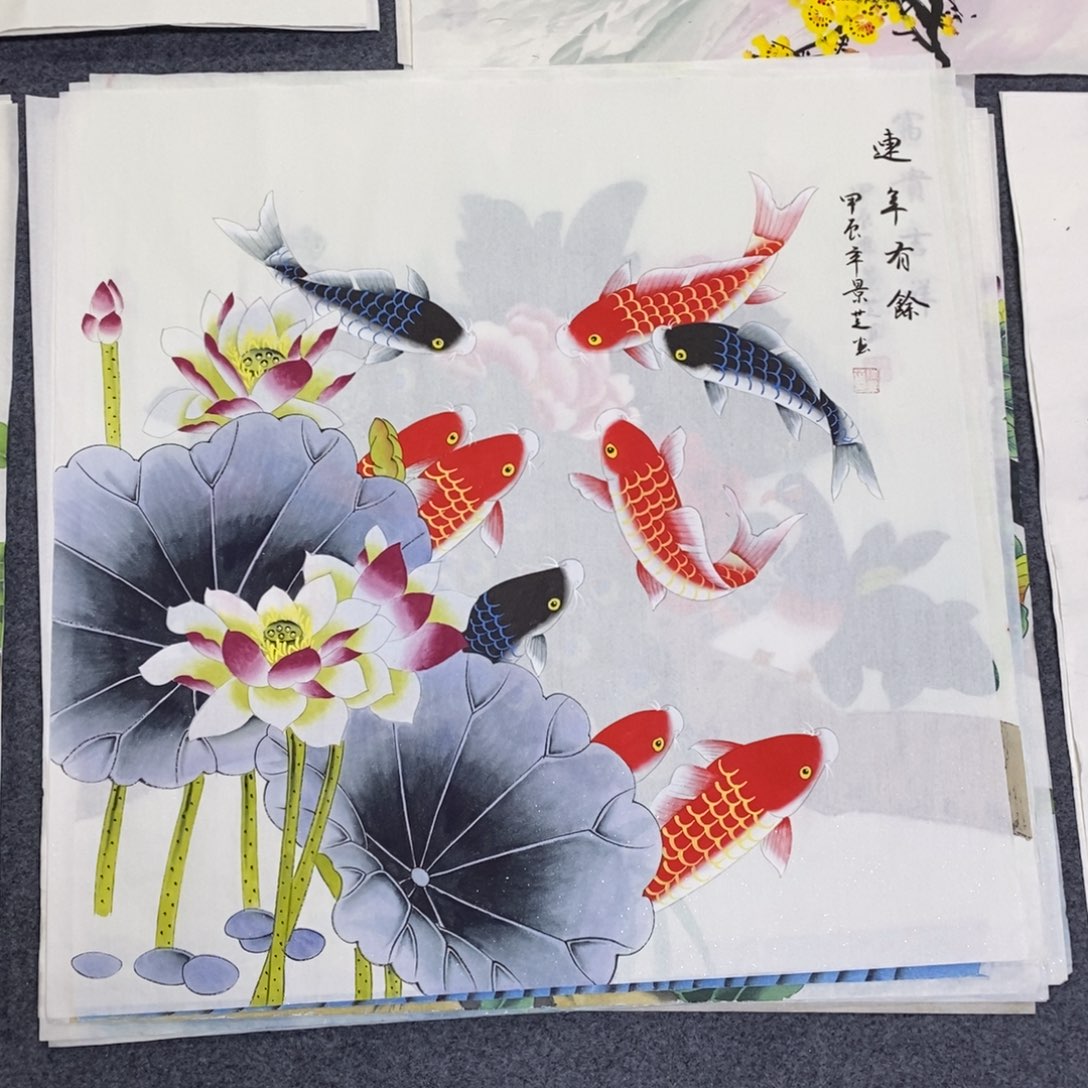 国画尺寸68✖️68工笔斗方手绘画