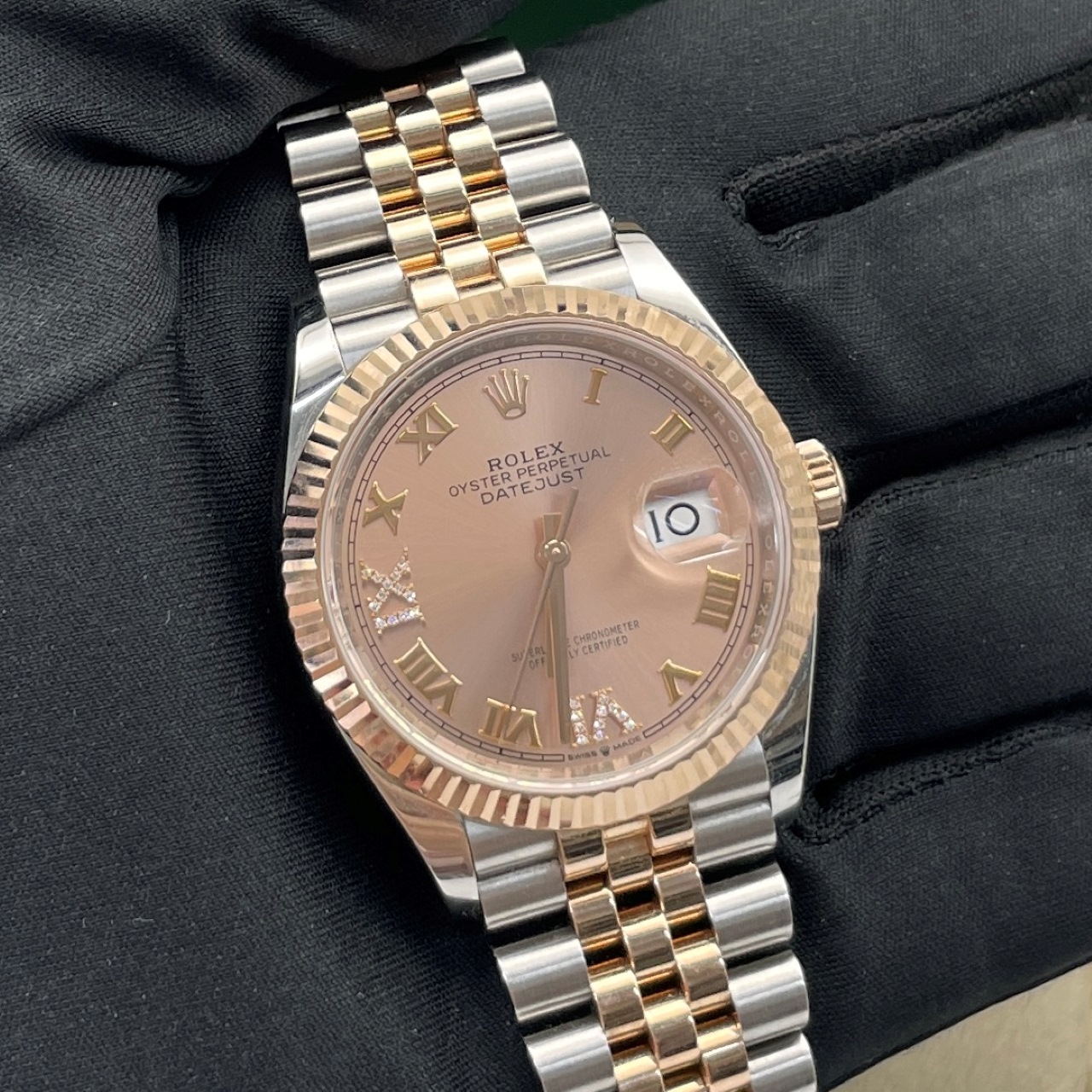 99新 Rolex/劳力士 日志126231/22年全套/6、9V钻粉罗马/36表径