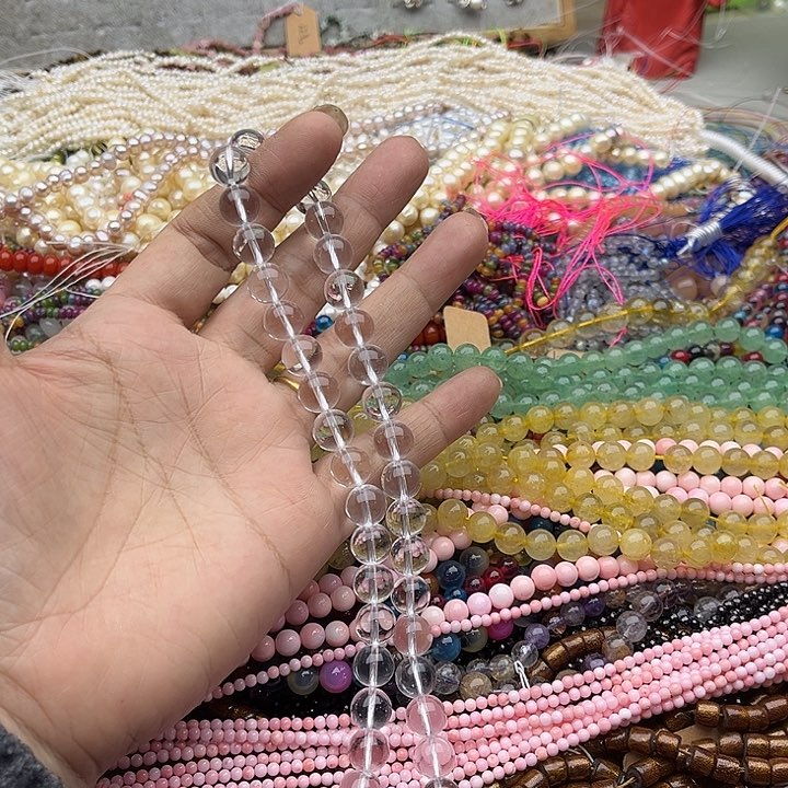 玛瑙/玉髓珠宝半成品未镶嵌一条6mm净体白水晶