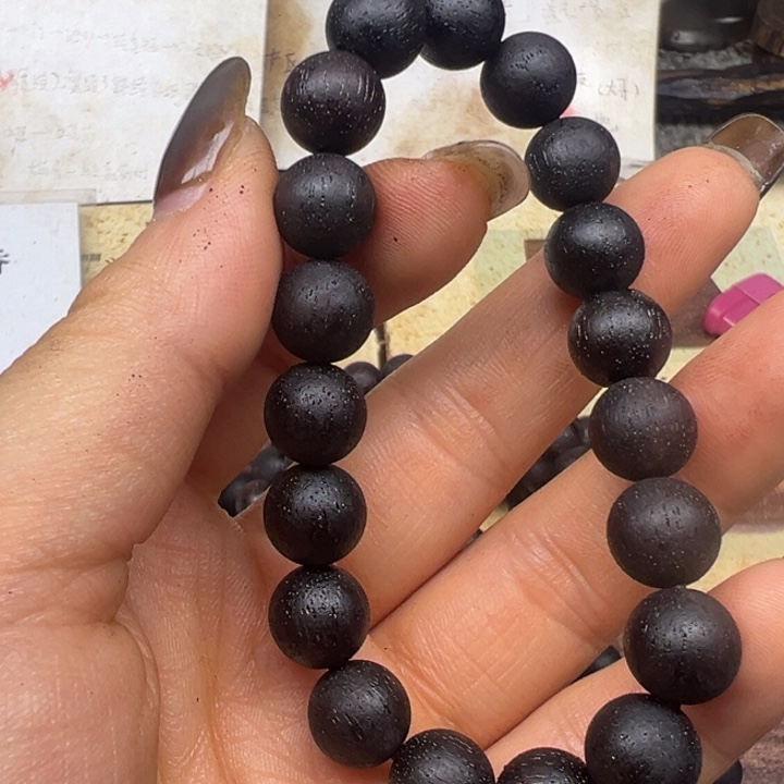降真香手串/手链降真香10圆珠红黑油结晶