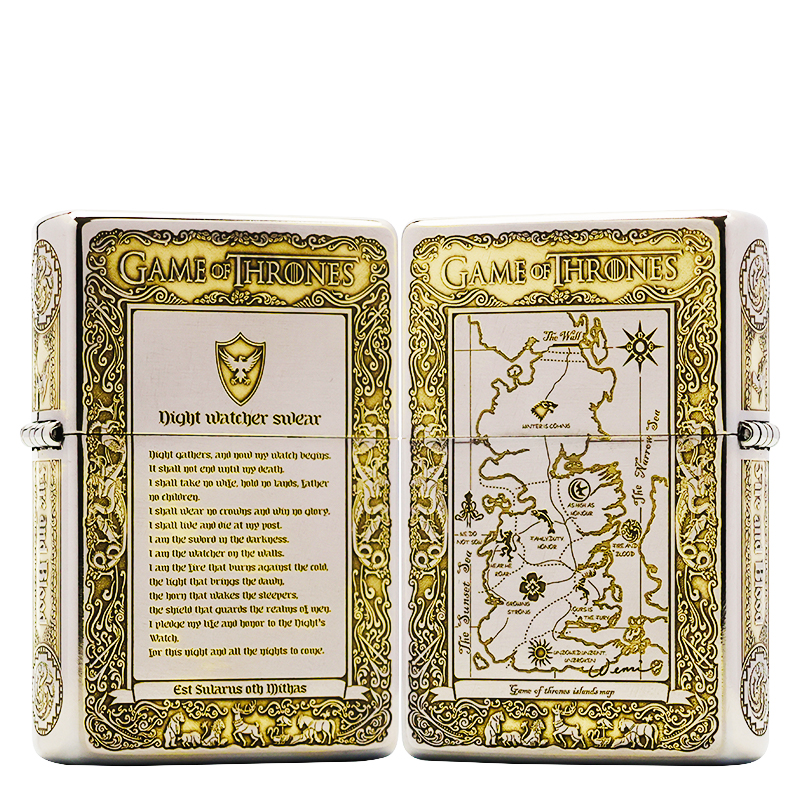 ZIPPO/之宝打火机镀铬双色【1937冰与火之歌】原装正品煤油机DYJ1