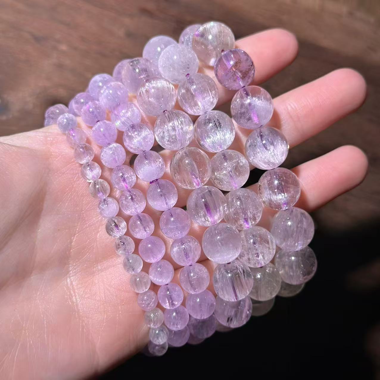 YS9870 紫色锂辉 石单圈手链 多样性发其一