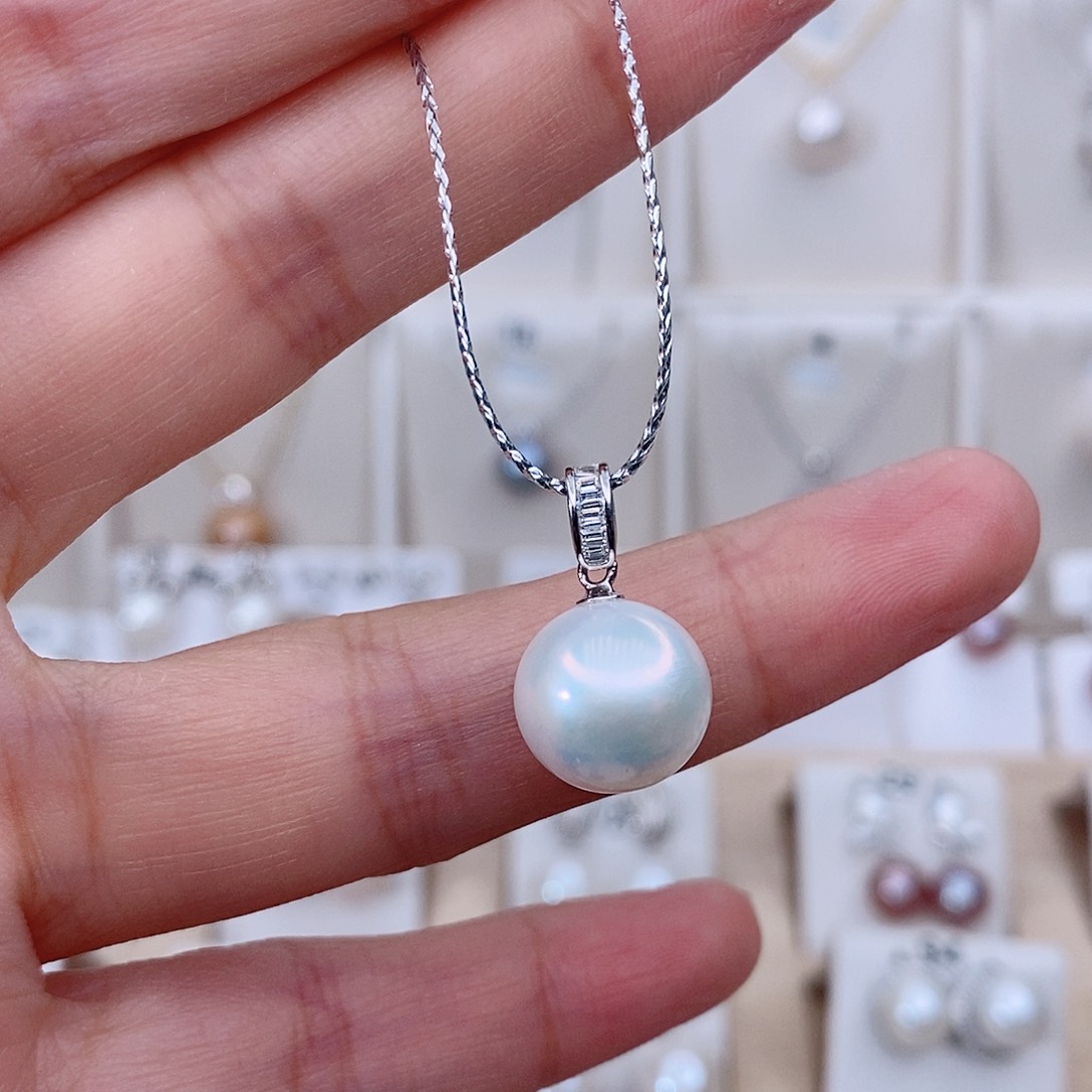 淡水珍珠银S925镶嵌颈饰