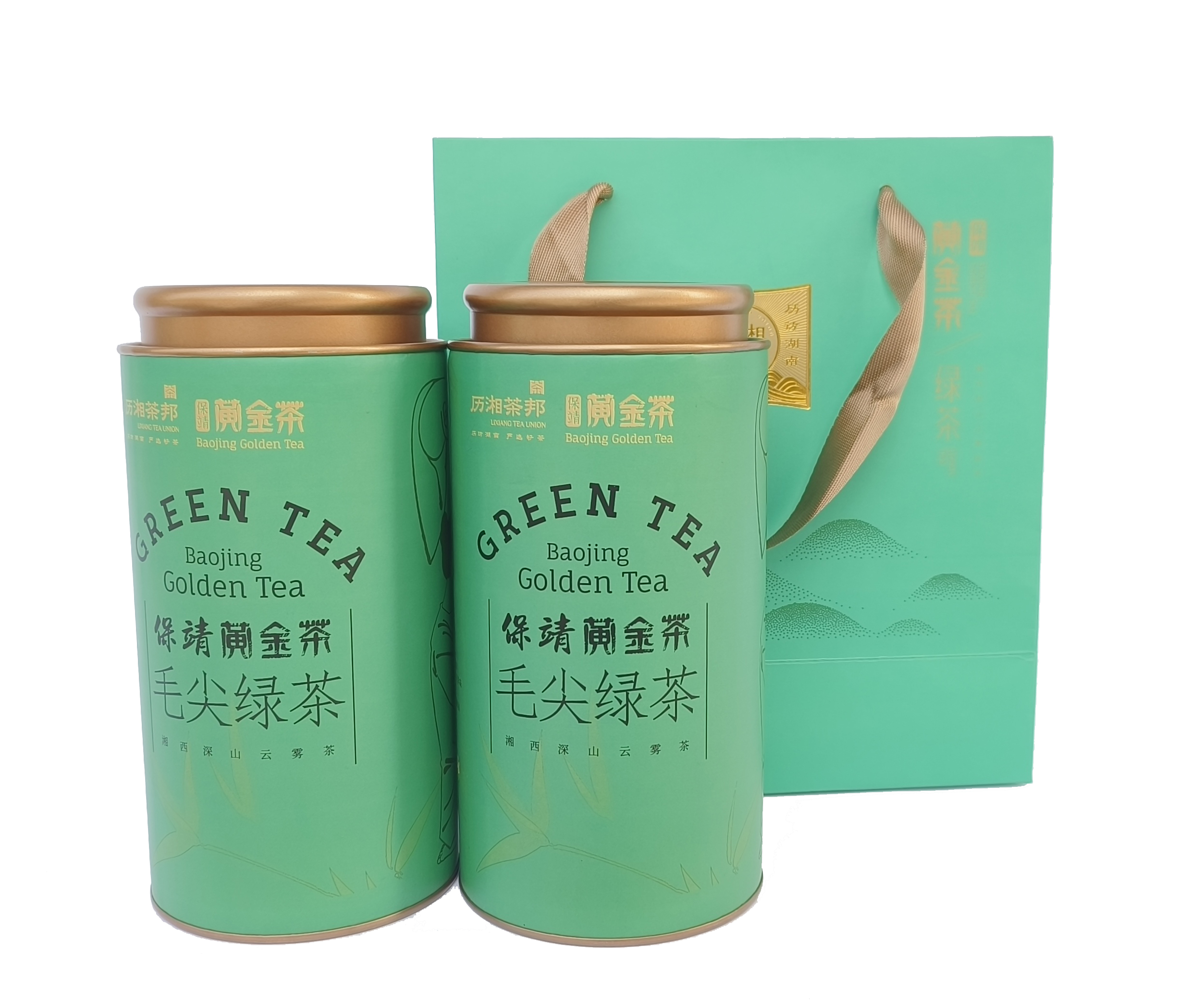 湖南保靖黄金茶绿茶二级250克/罐*2