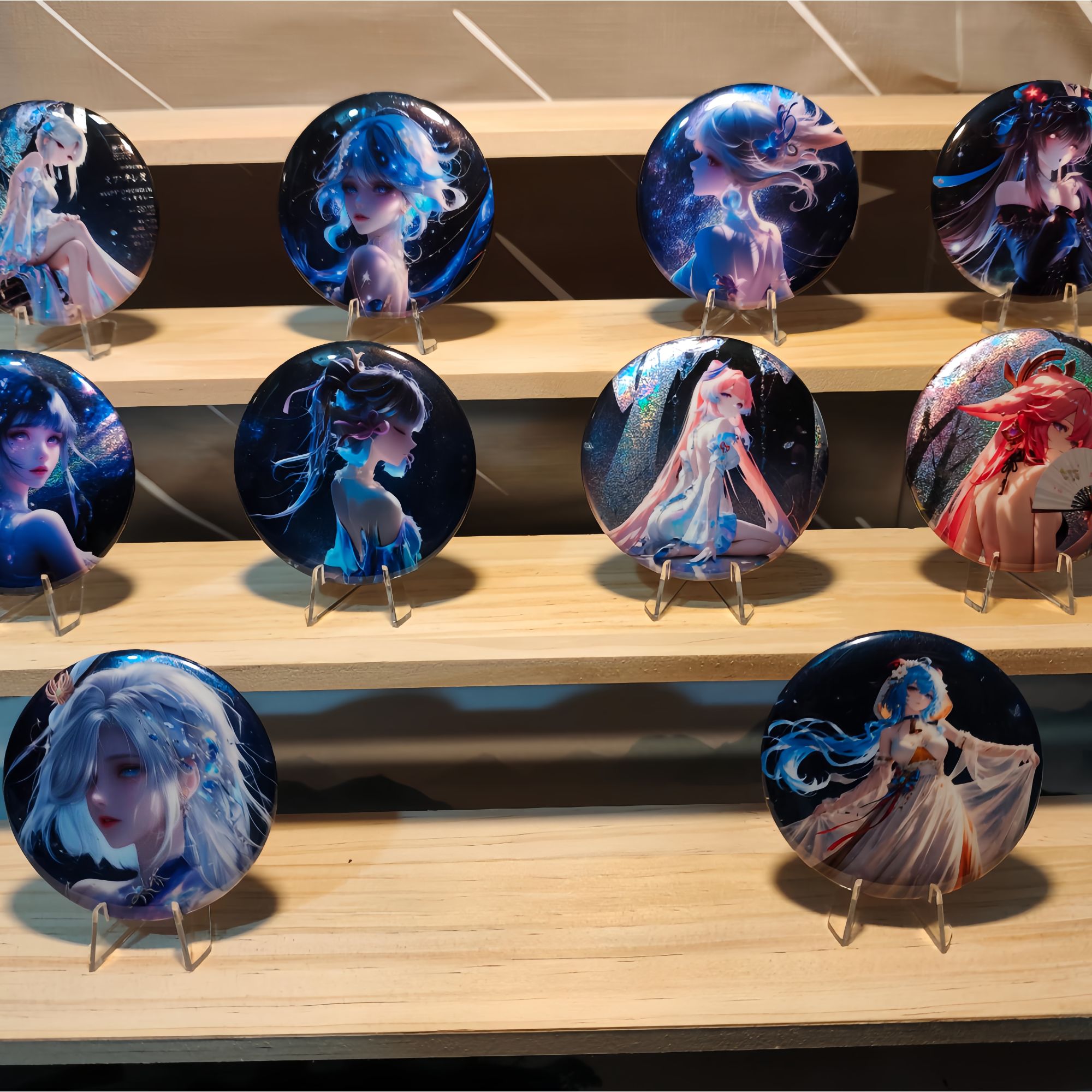 原神周边同人二创自产自营星空海报吧唧徽章多种角色5.8厘米徽章