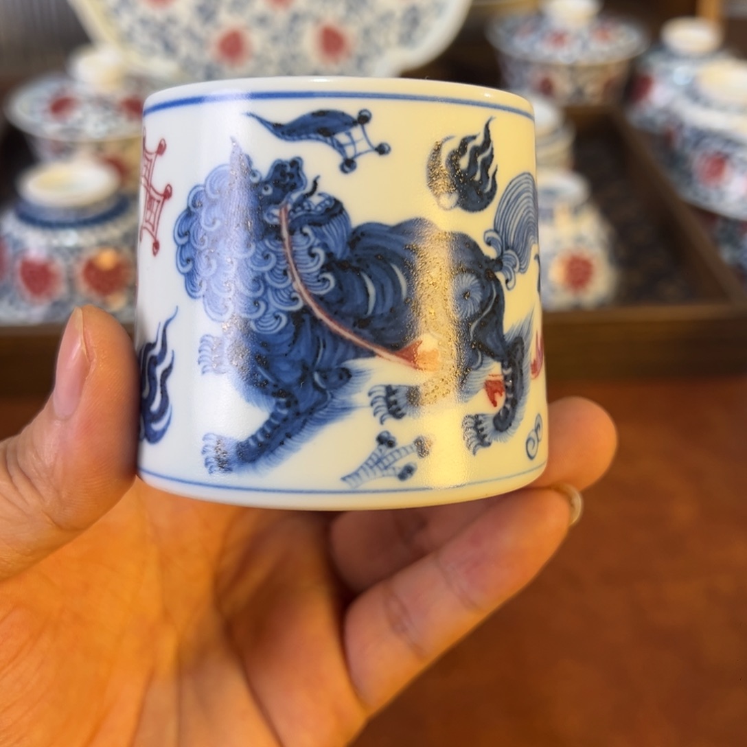 摆件景德镇茶器原矿釉里红