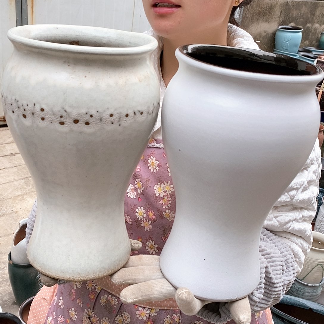 紫砂花盆瑕疵口15高27