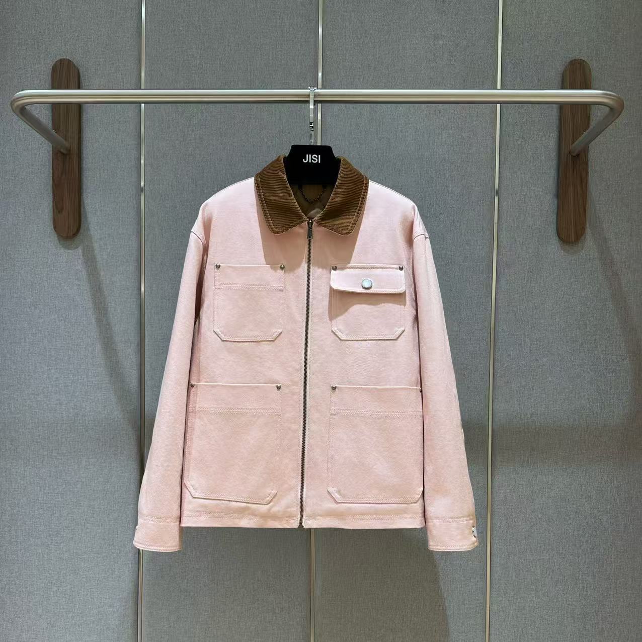 JISI L+ 樱花粉撞色工装棉服外套出游-WT25743J